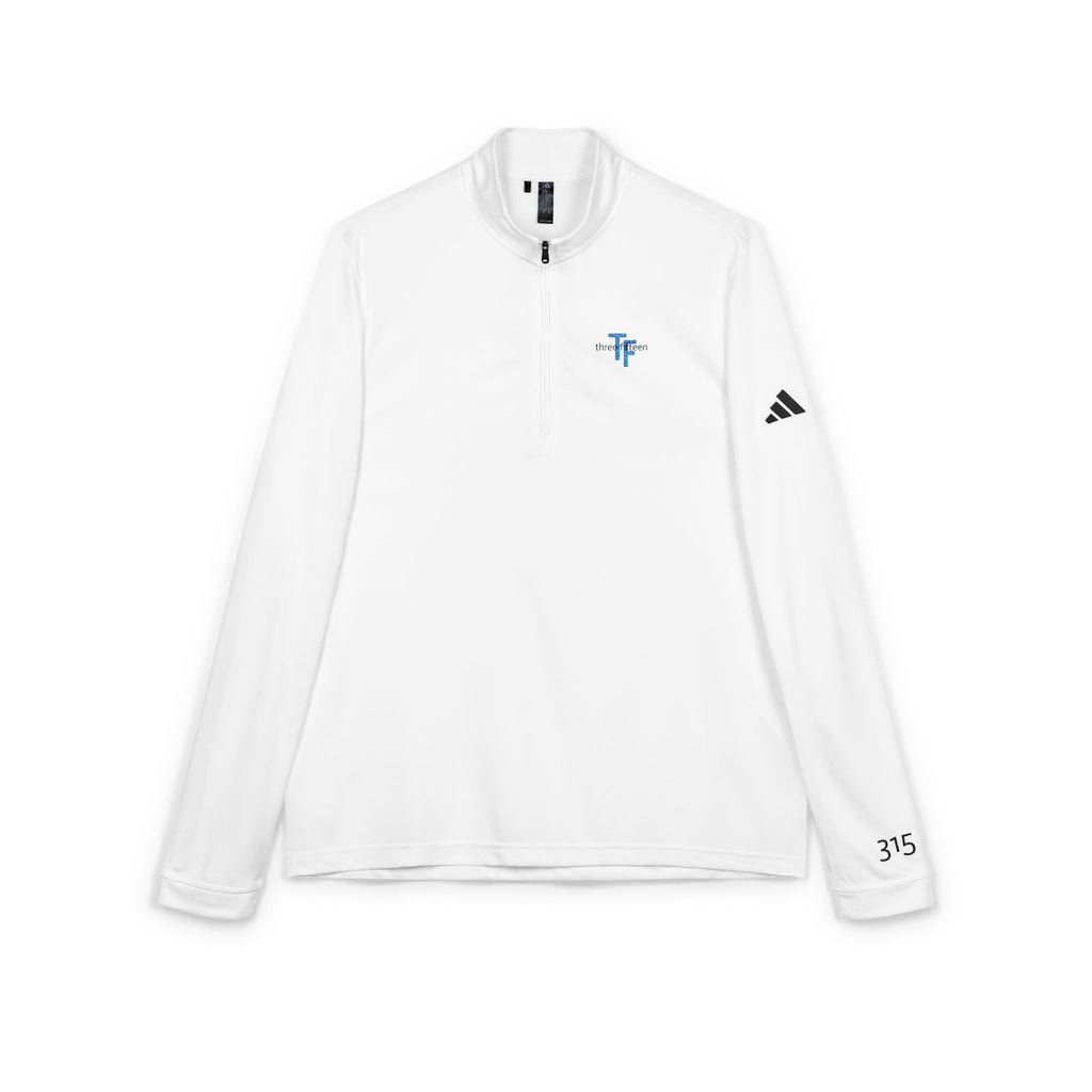 17 - Embroidered Adidas Quarter-Zip Pullover – White adidas® Performance Top