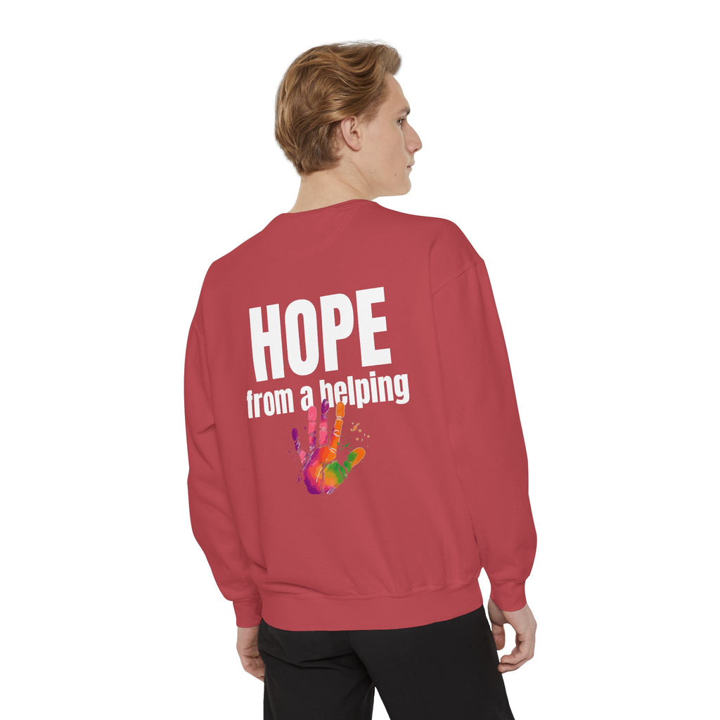 15 - Got Hope - Multi Color Cozy “A Helping Hand” Unisex Garment-Dyed Sweatshirt for Everyday Comfort