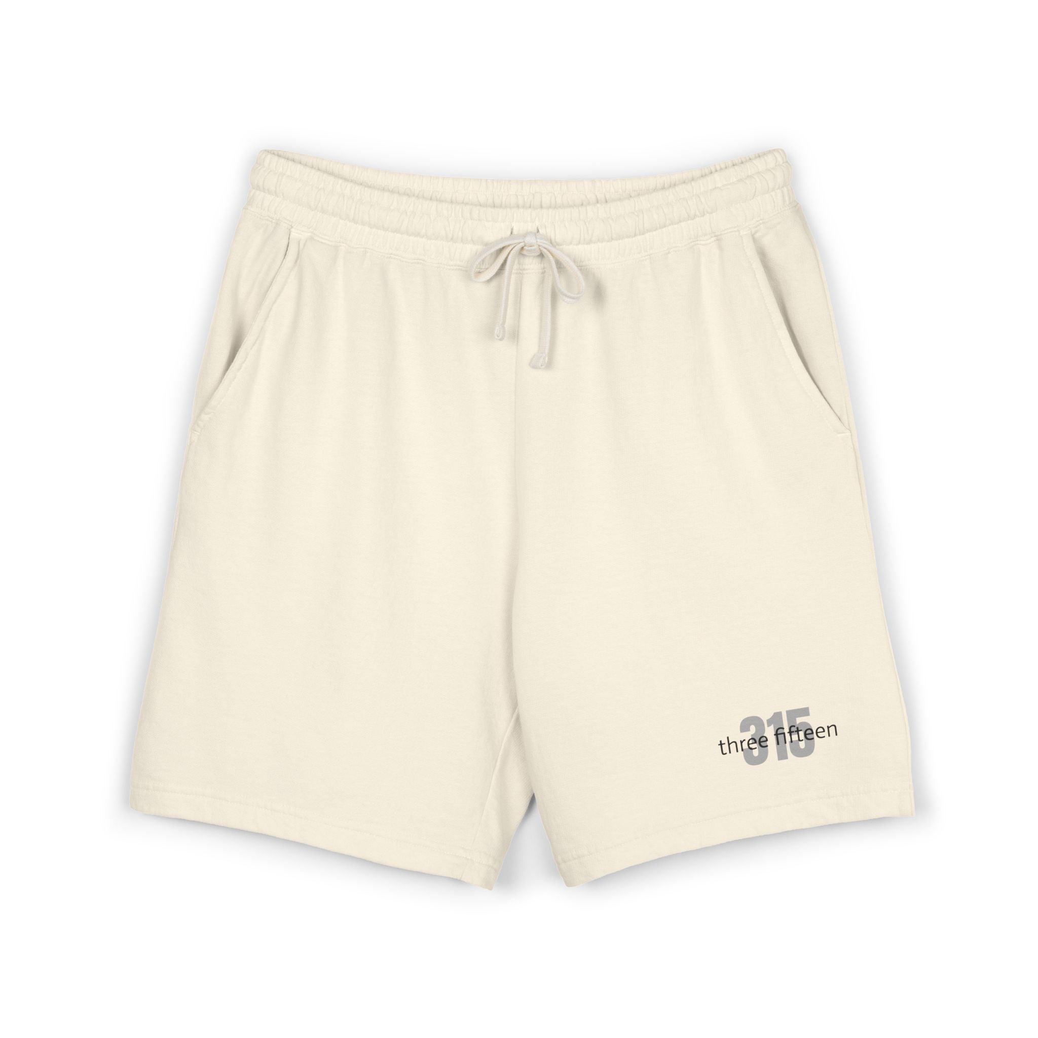22 - Lightweight Fleece Sweat Shorts — Minimal "three fifteen" Embroidered Lounge Shorts