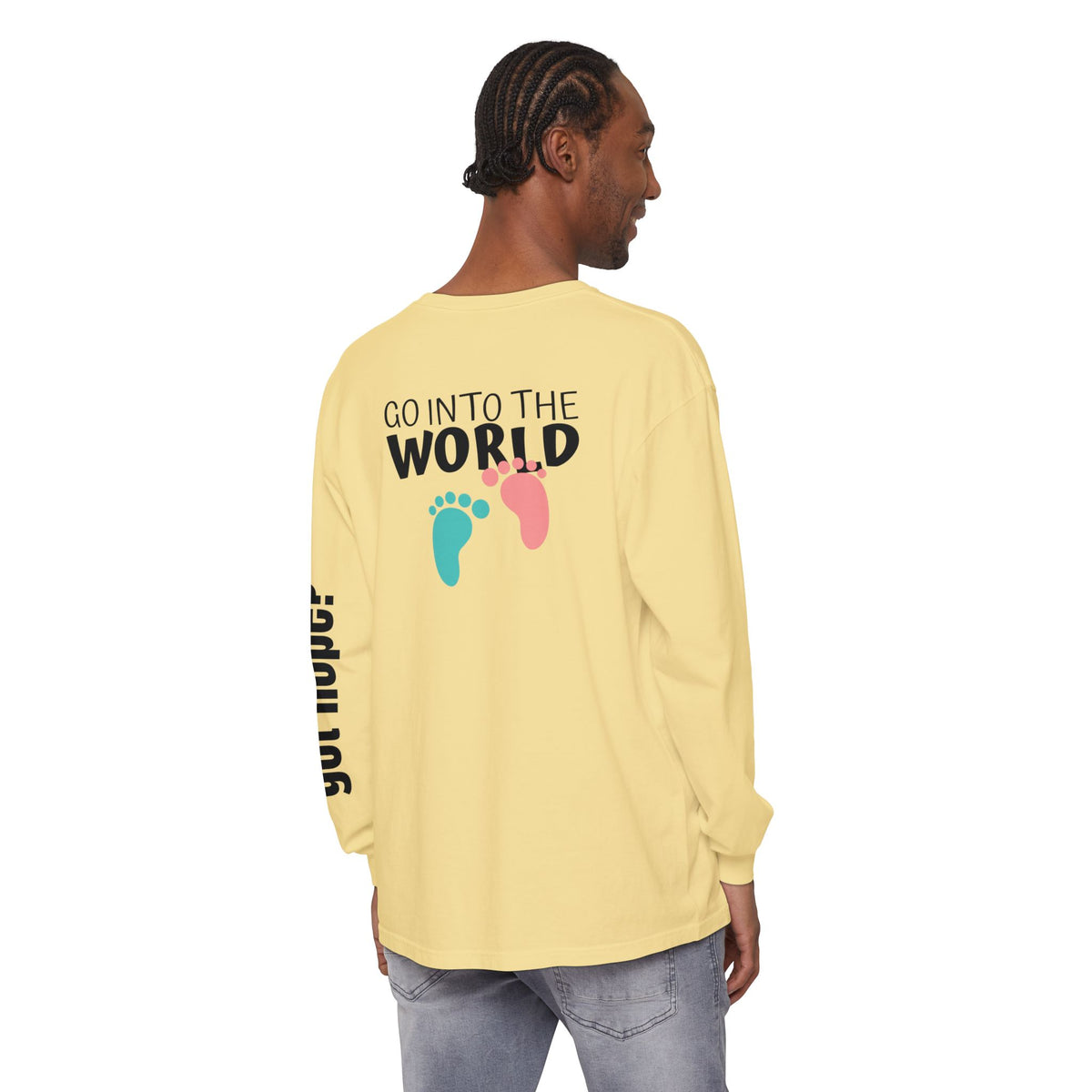 12 - Long Sleeve Tee 315 Go Into the WorldUnisex Long Sleeve T-Shirt - Inspirational Casual Wear