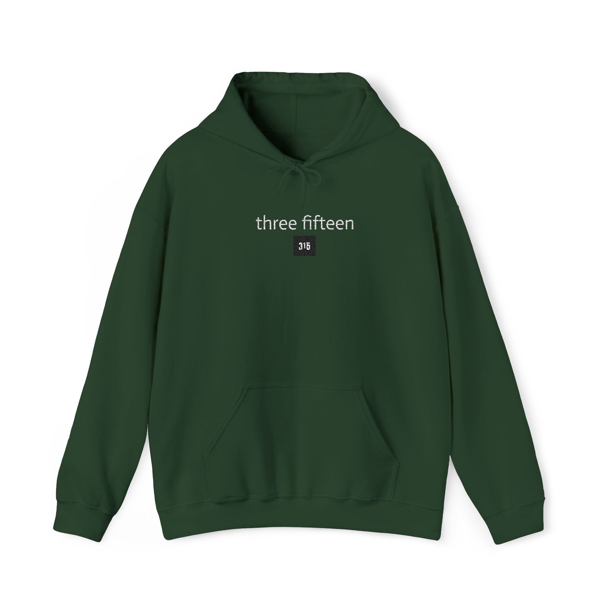 16 - 315 Square Embroidered Hoodie — Minimalist Distressed Graphic Sweatshirt