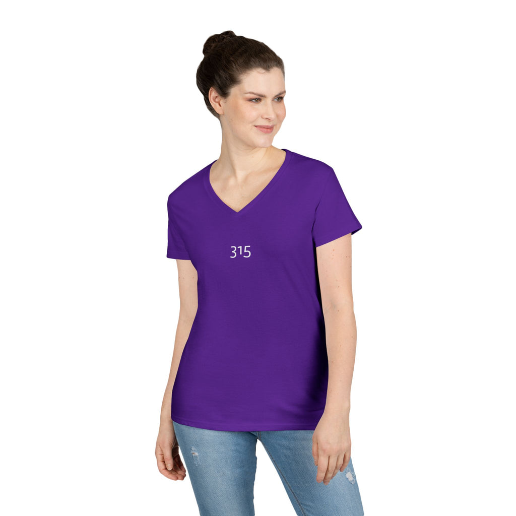 Multi Color Casual V-Neck T-Shirt with Minimalist Design 315