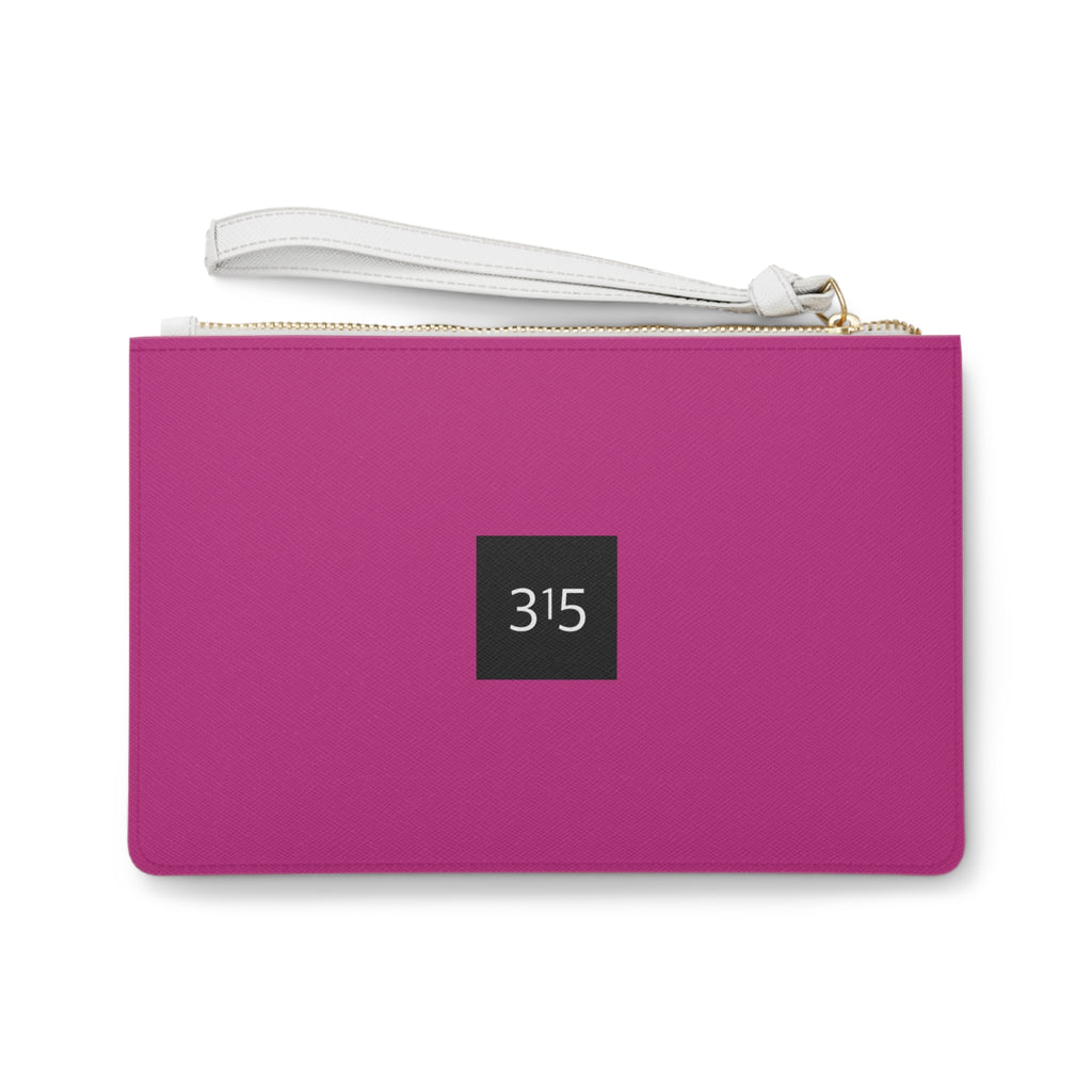 Clutch Bag — Minimalist '315' Square Logo Wristlet, White Everyday Evening Bag