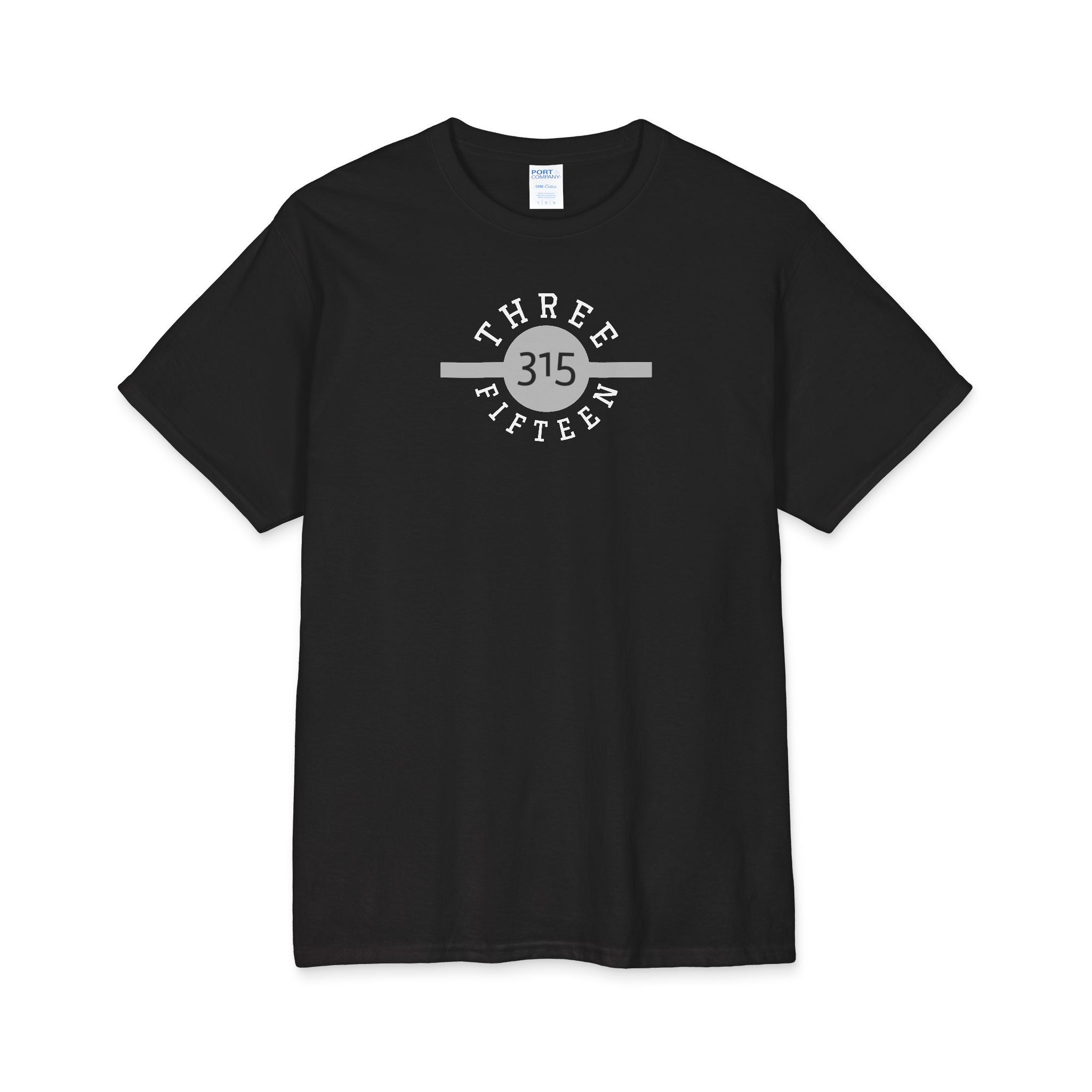 111 - Cotton Three Fifteen Circle 315 Graphic Tee — Minimal White Cotton T-Shirt