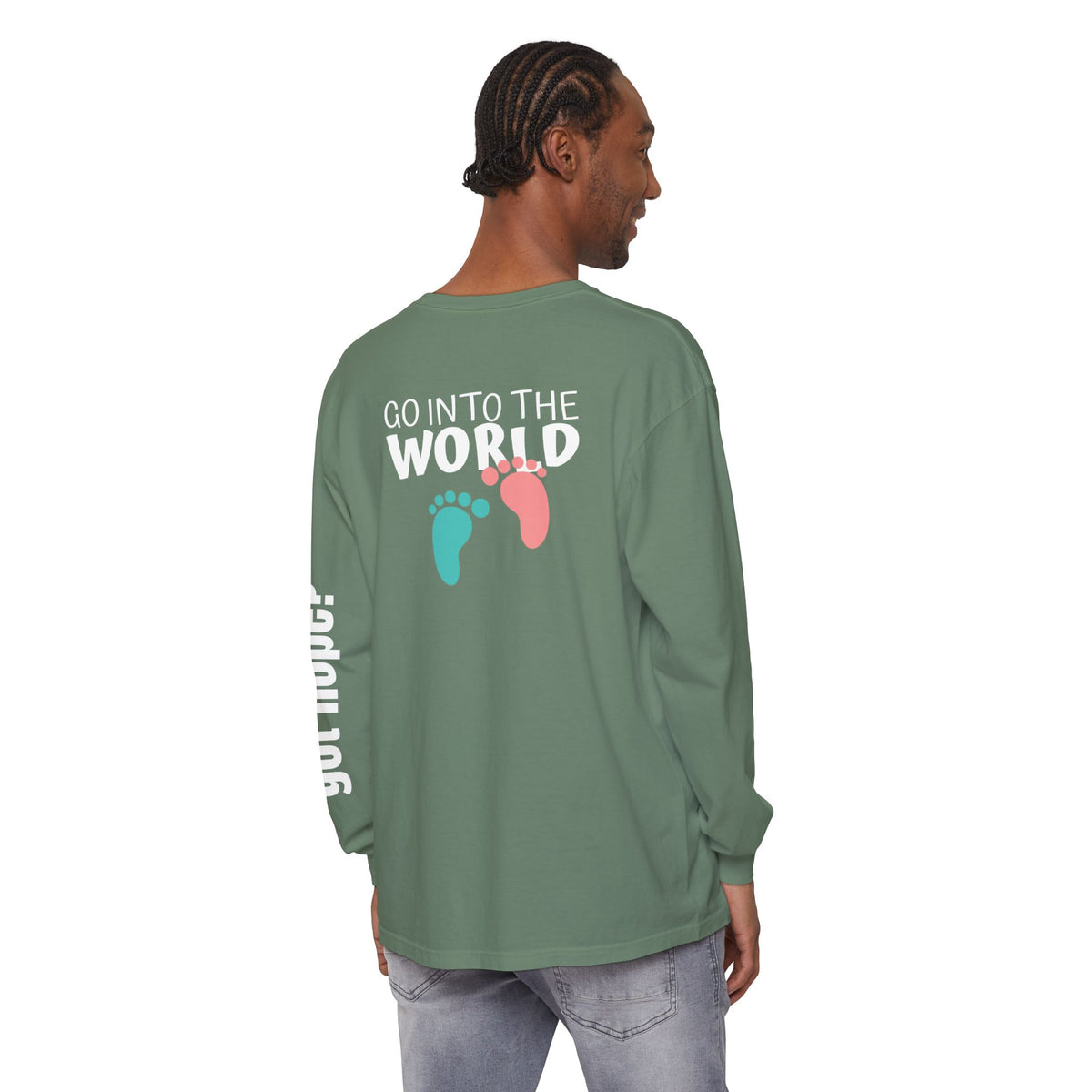 12 - Long sleeve tee 315 Go Into the WorldUnisex Long Sleeve T-Shirt - Inspirational Casual Wear