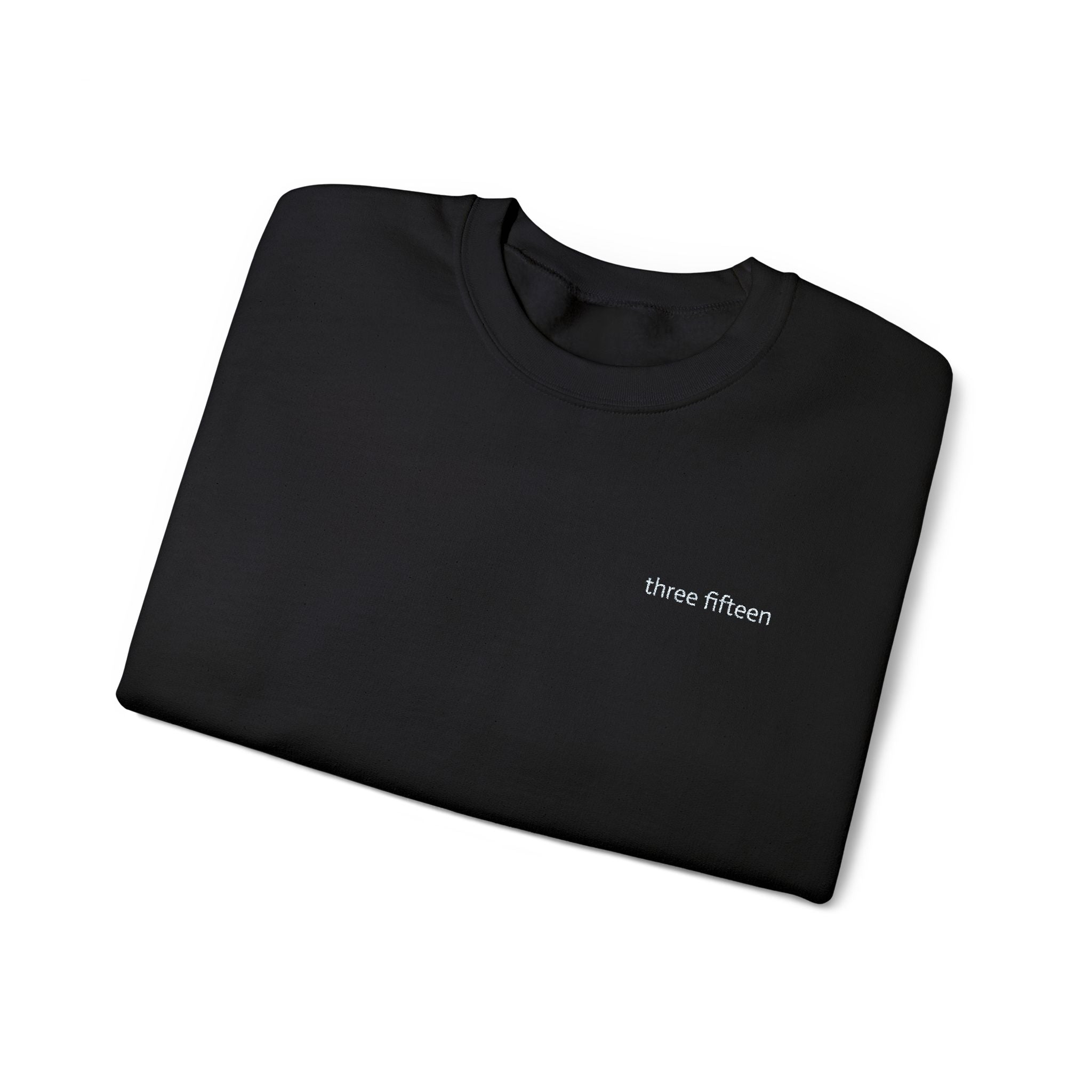 15 - Three Fifteen Embroidered Crewneck Sweatshirt — Minimal Graphic Pullover