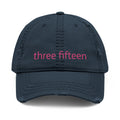 3 - Hat Distressed Embroidered Three Fifteen Dad Hat - Casual Chic Accessory