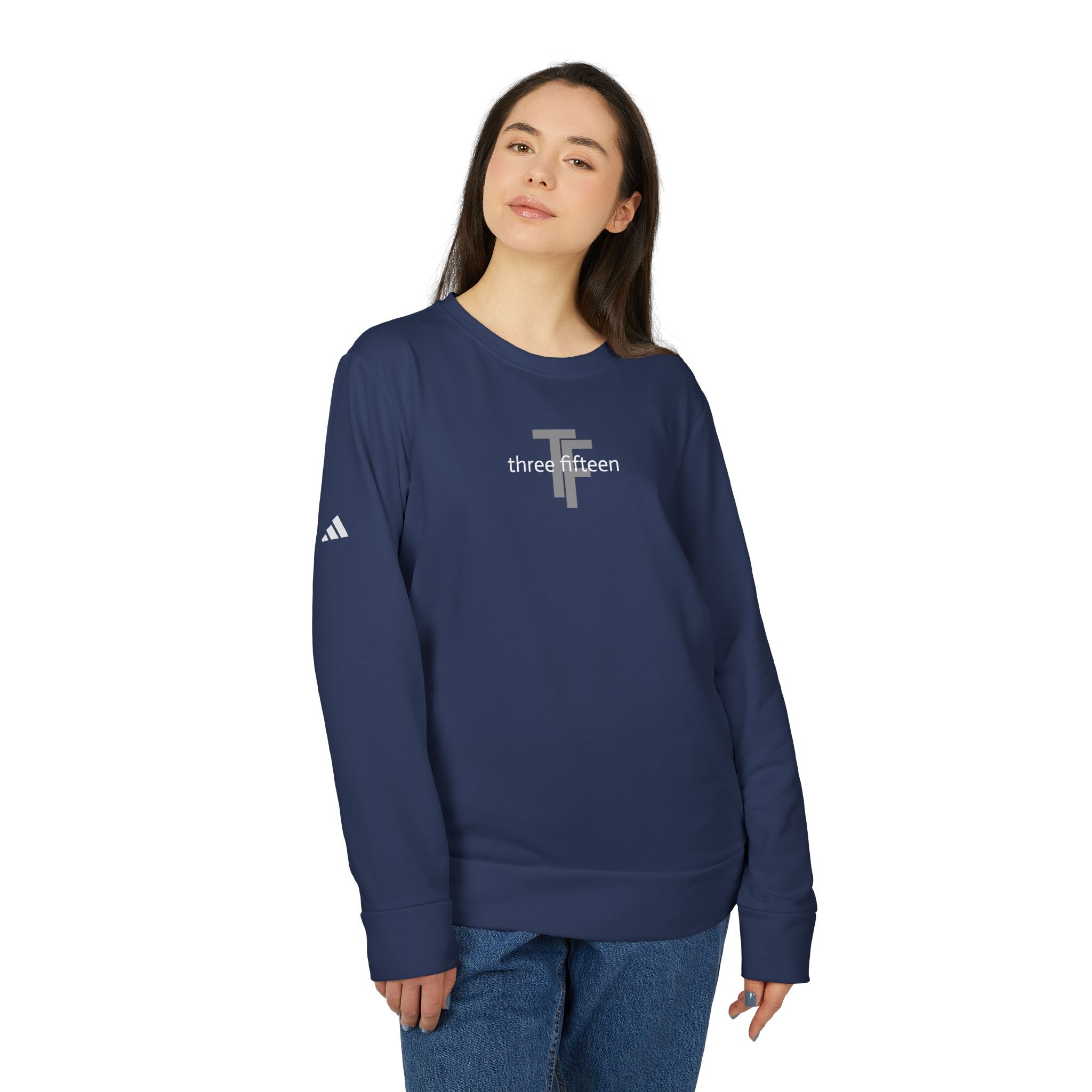 15 - Three Fifteen Overlay Adidas Multi Color Crewneck Sweatshirt — Subtle Logo Fleece