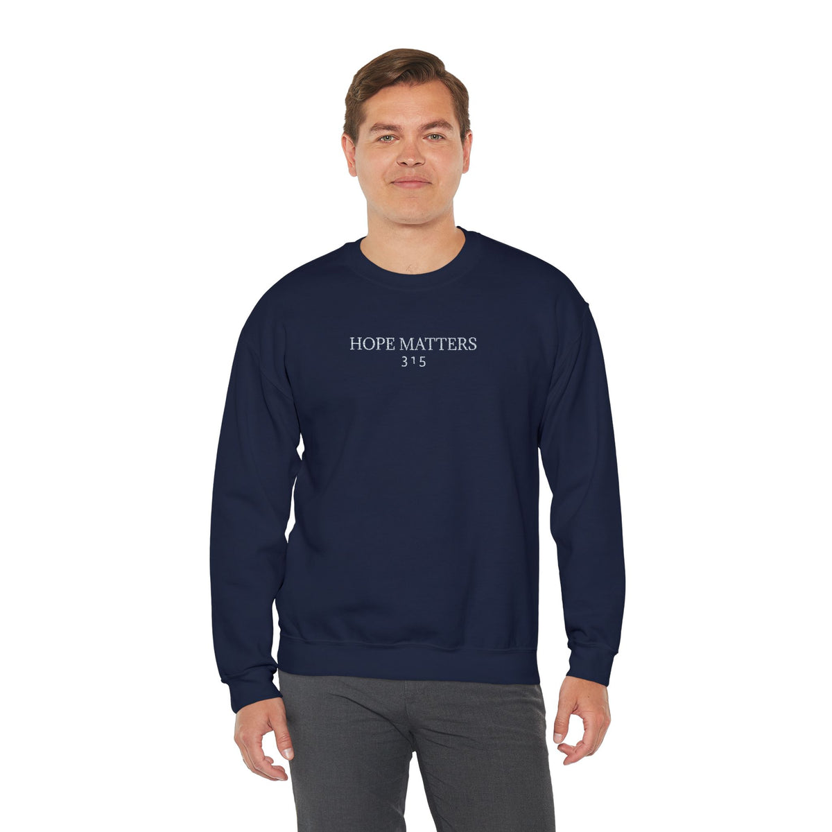15 - Hope Matters 315 Multi Colors Embroidered - Unisex Heavy Blend™ Crewneck Sweatshirt
