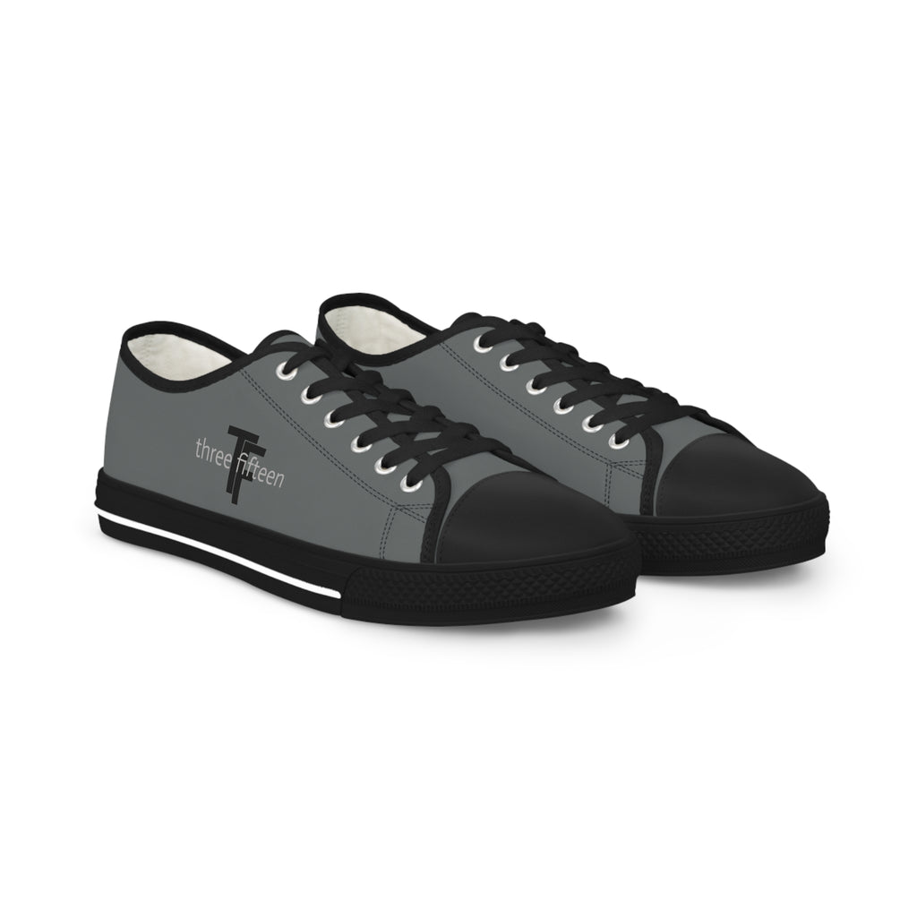31 - Men's Low Top Sneakers TF — Minimal Grey Canvas Shoes with '315' Side Graphic