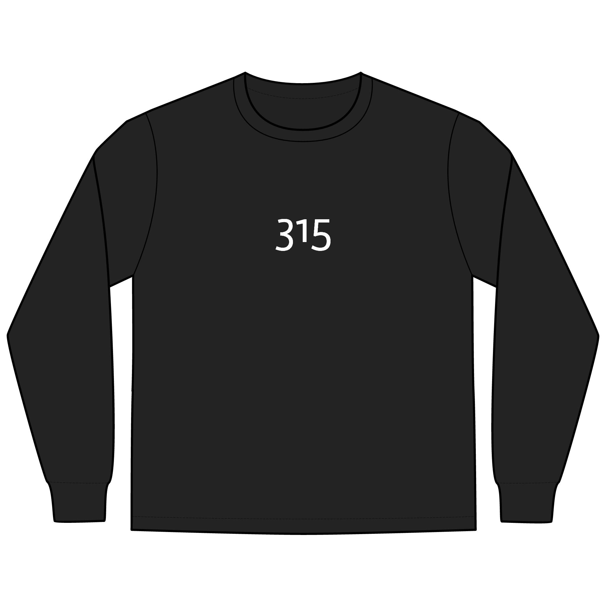 Multi Color Men's Long Sleeve Tee - Stylish Comfort with '315' Design