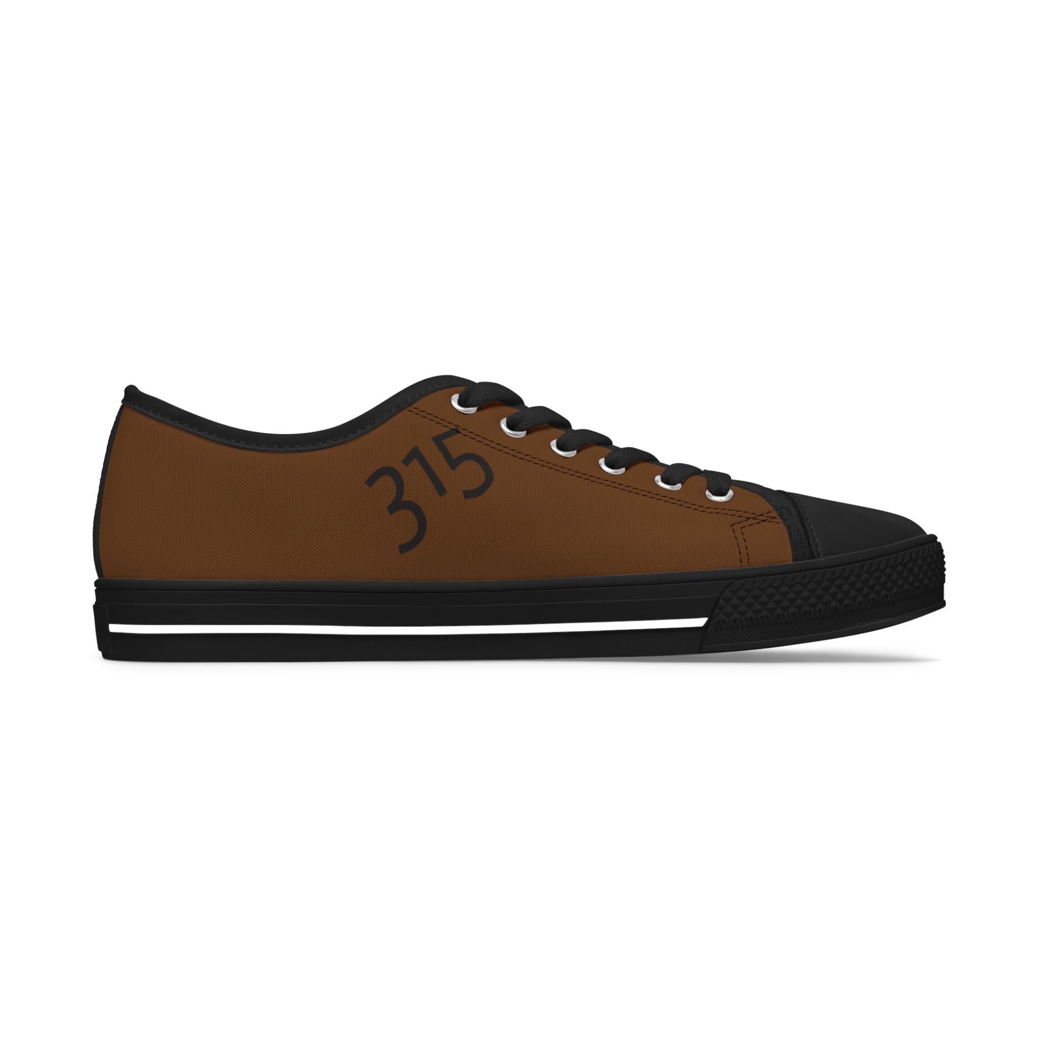 31 - Women's Low Top Sneakers — Minimal Grey Canvas Shoes with '315' Side Print