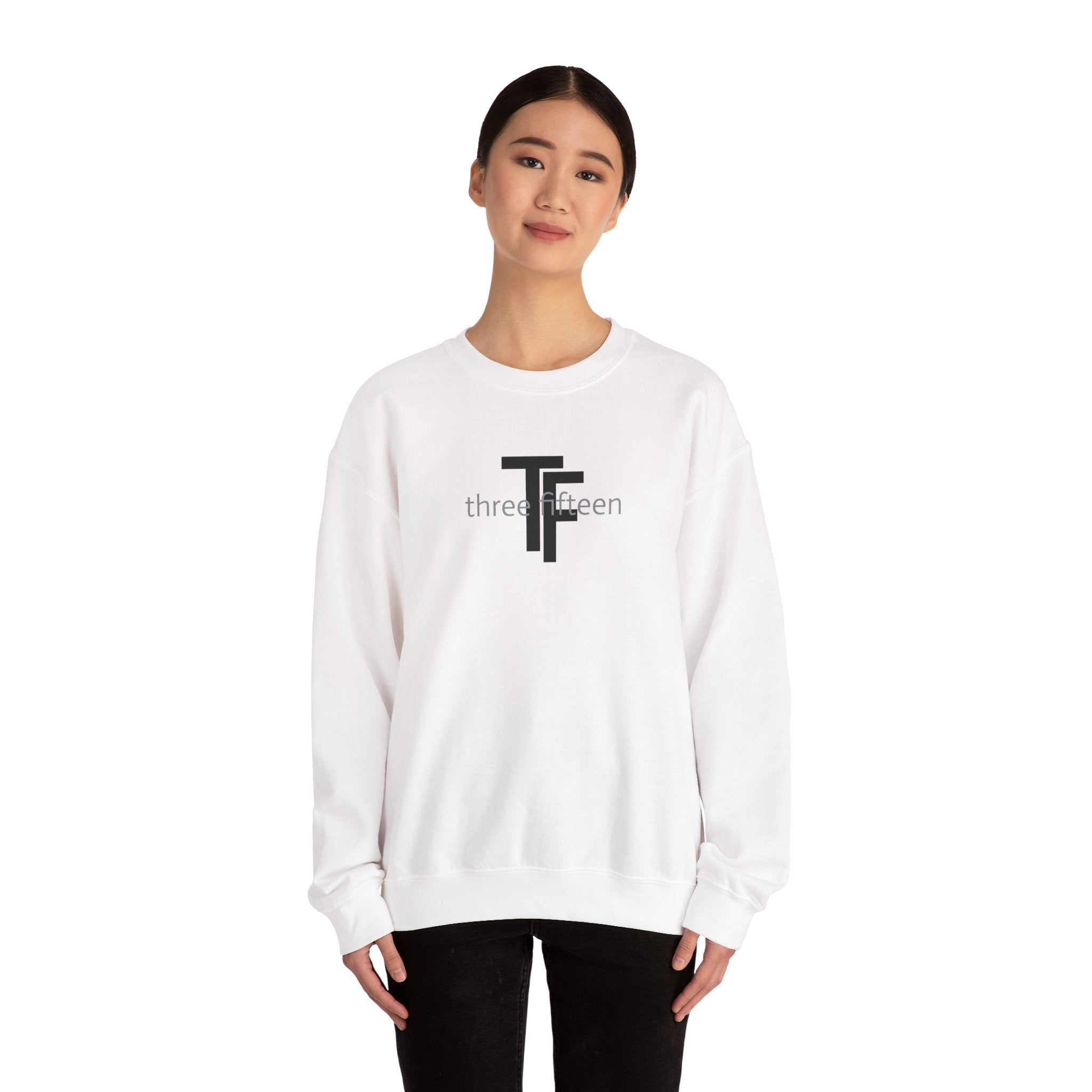 15 - Minimal TF three fifteen overlay Logo Sweatshirt — Casual Unisex Crewneck