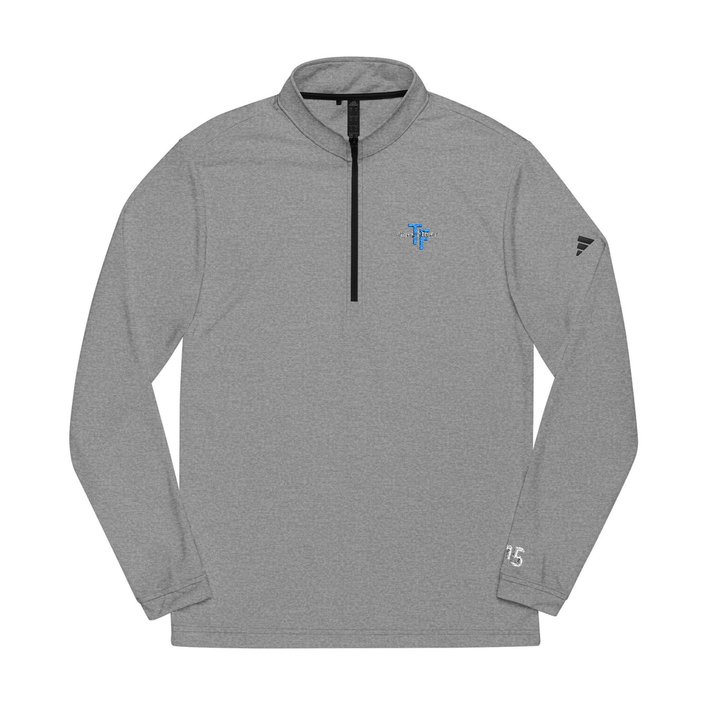 17 - Embroidered Adidas Quarter-Zip Pullover – White adidas® Performance Top
