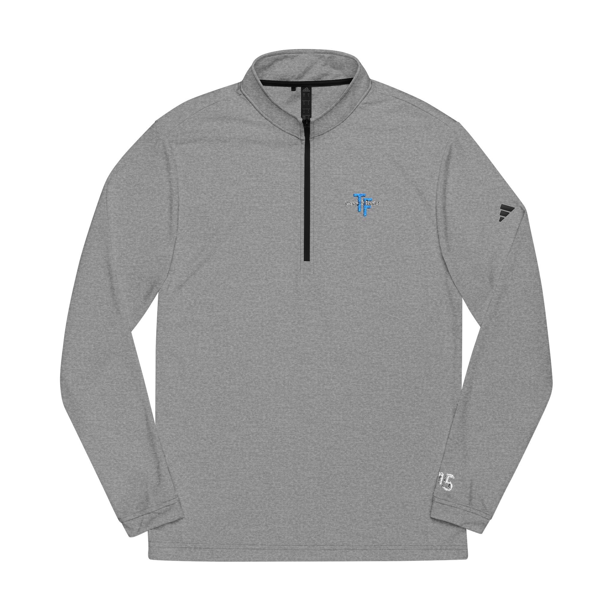 17 - Embroidered Adidas Quarter-Zip Pullover – White adidas® Performance Top