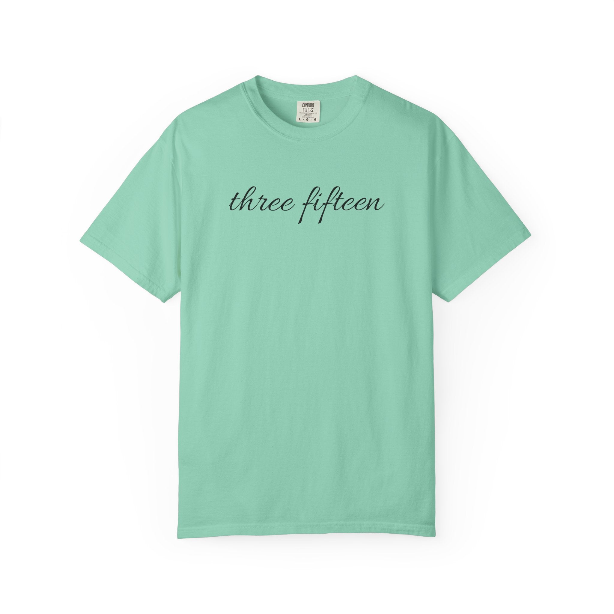 1 - Multi Colors Three Fifteen Cursive Graphic T-Shirt