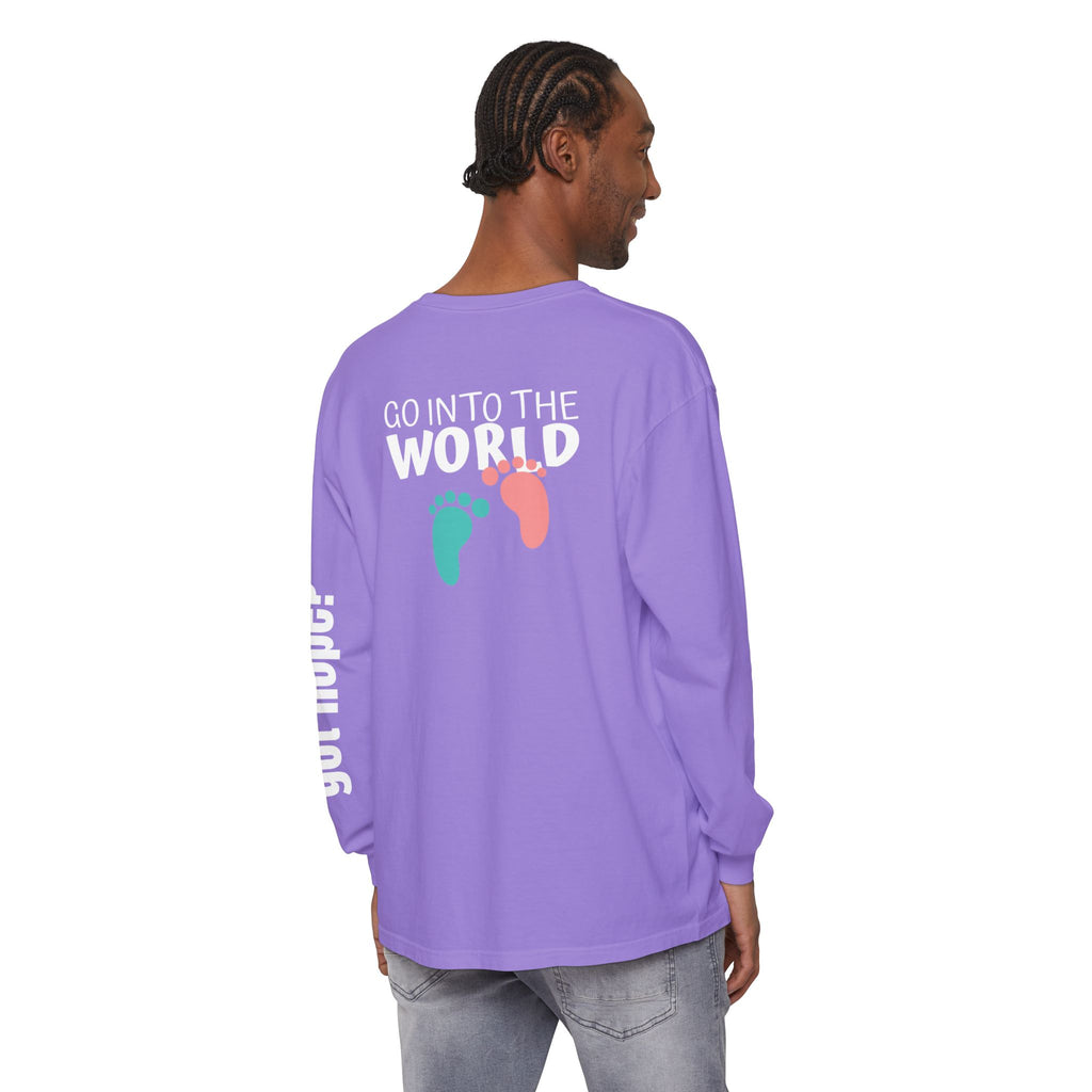 12 - Long sleeve tee 315 Go Into the WorldUnisex Long Sleeve T-Shirt - Inspirational Casual Wear