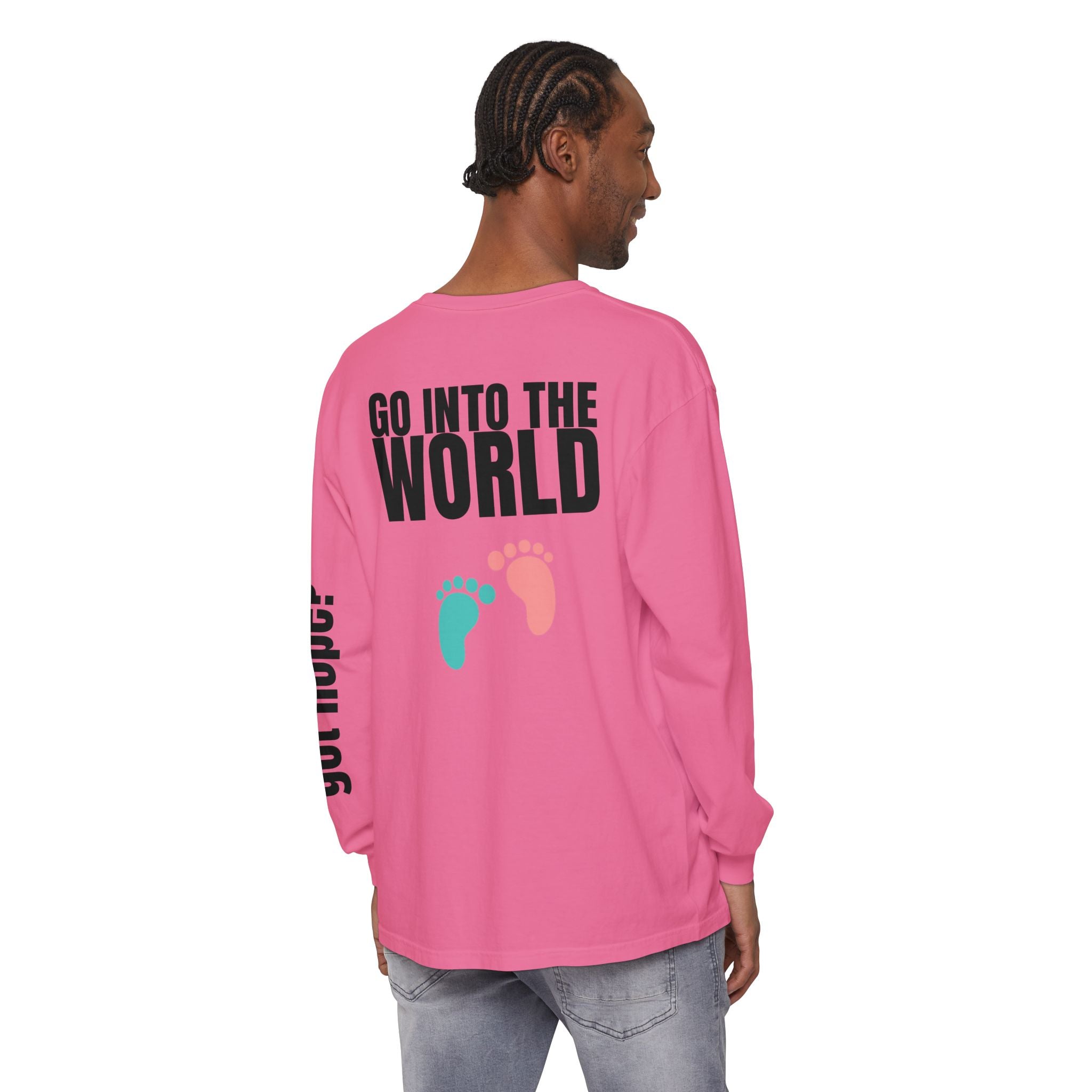 315 Go Into the WorldUnisex Long Sleeve T-Shirt - Inspirational Casual Wear