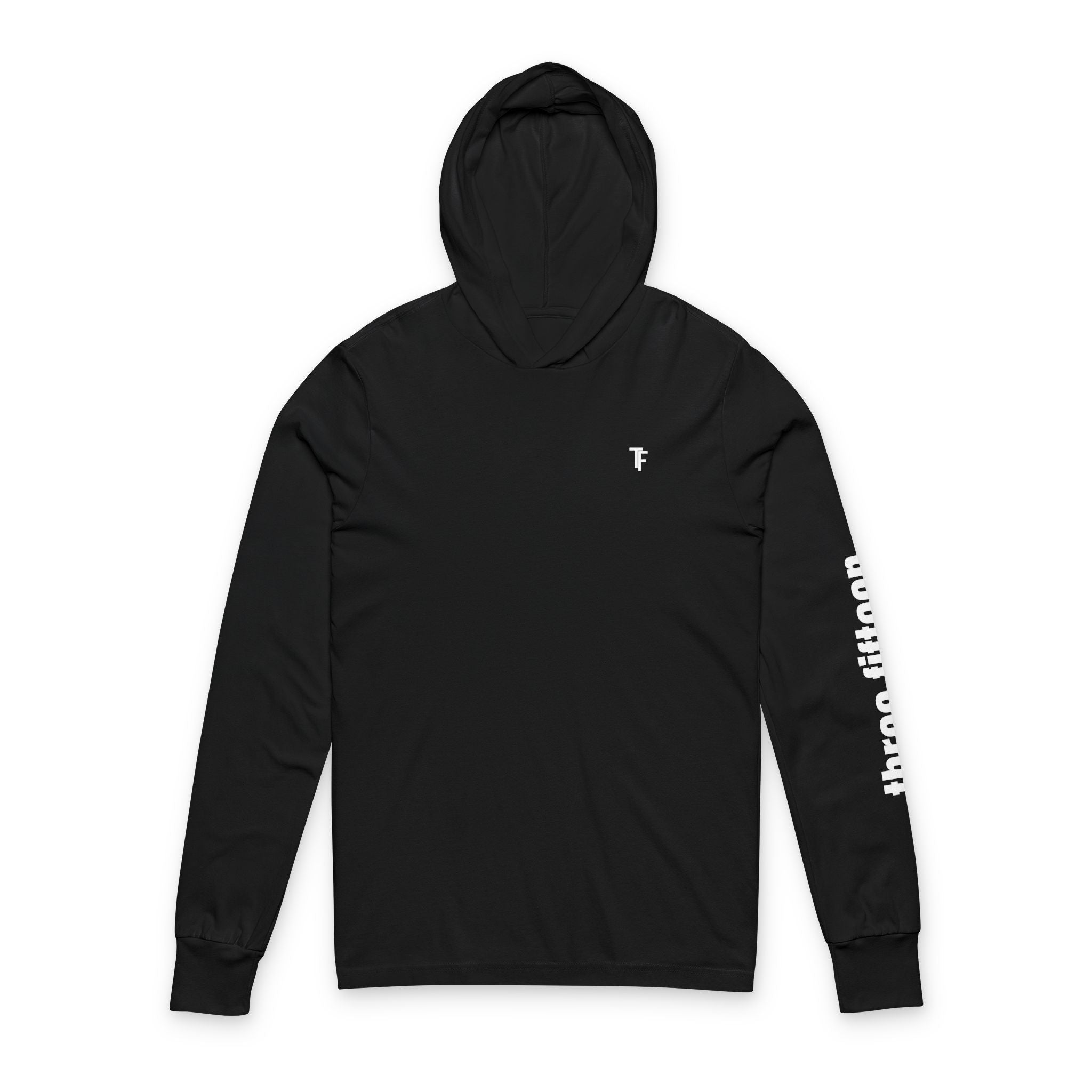 13 - TF Logo Hooded Long Sleeve Tee — Minimalist Branded Hoodie Tee