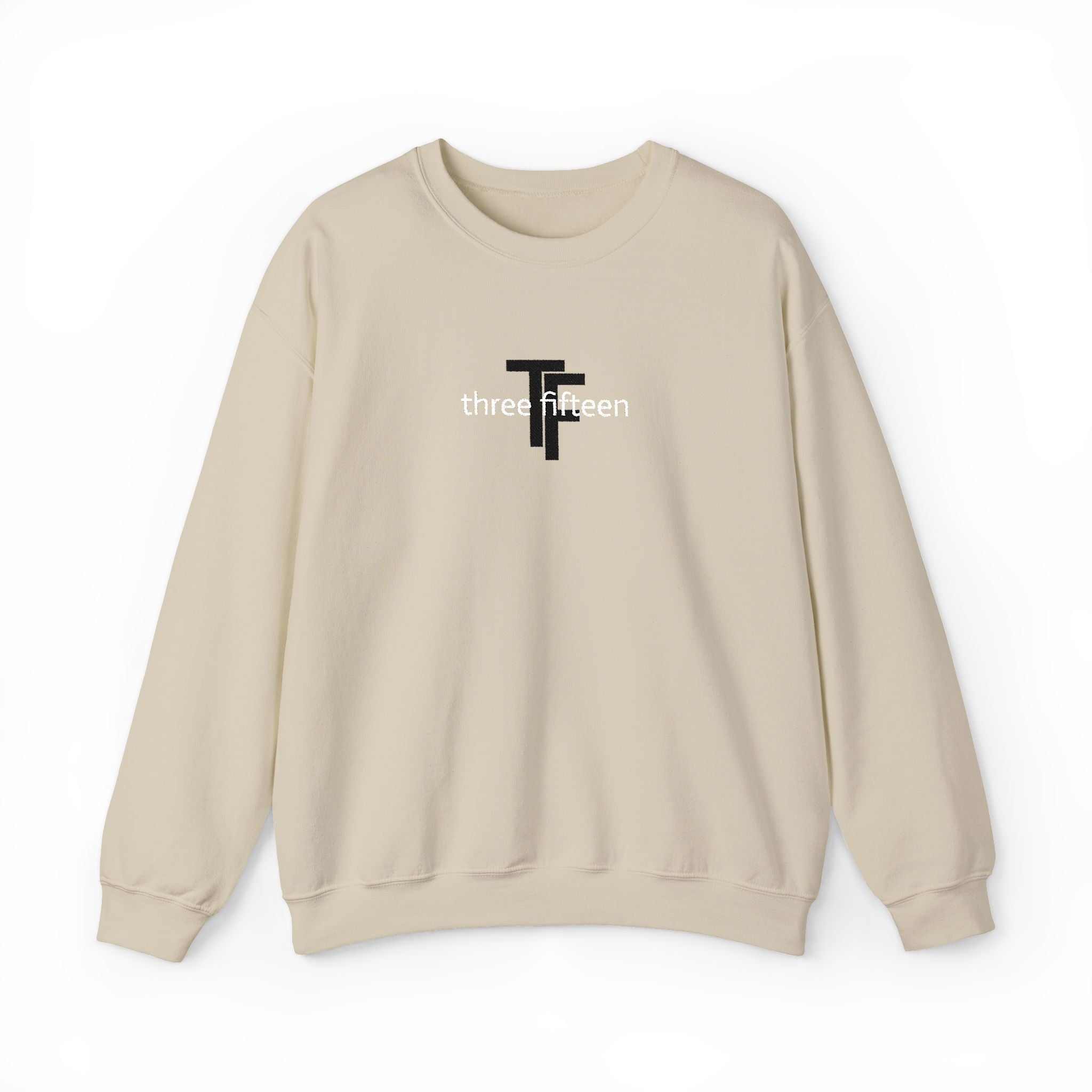 15 - TF Three Fifteen Embroidered Crewneck Sweatshirt — Minimal Graphic Pullover