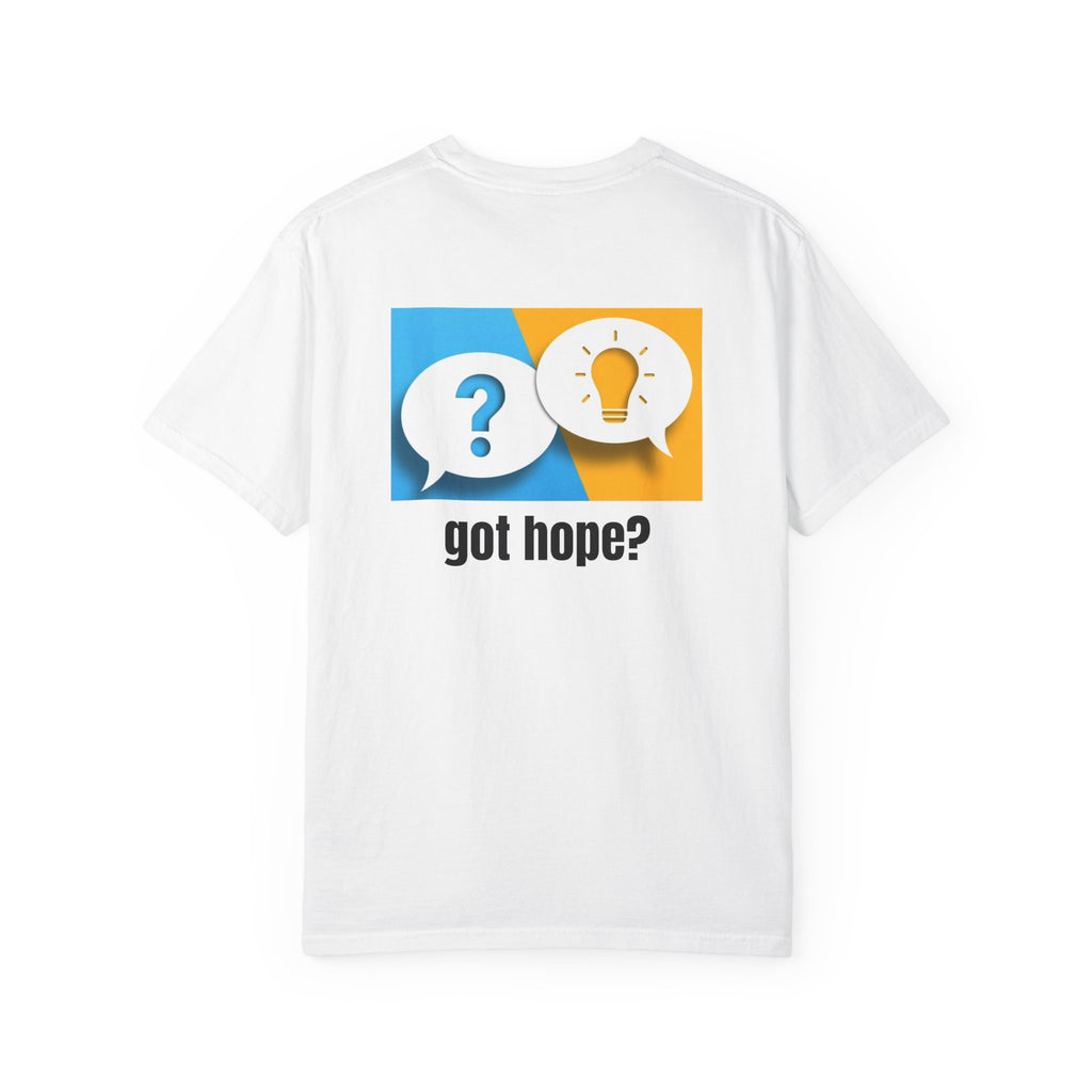 315 White Shirt  “Questions and Answers Color Graphic” Store Graphic T-Shirt