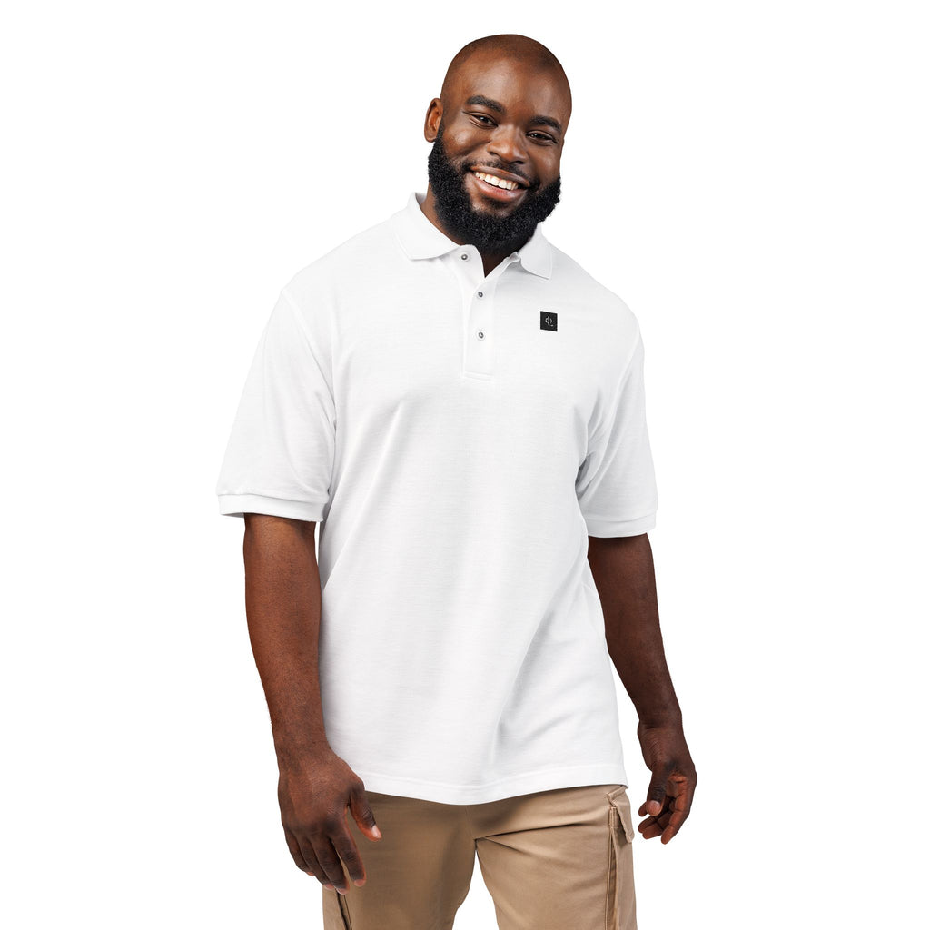 Embroidered “Outcome Leadership” Minimalist Lion Crest Polo Shirt