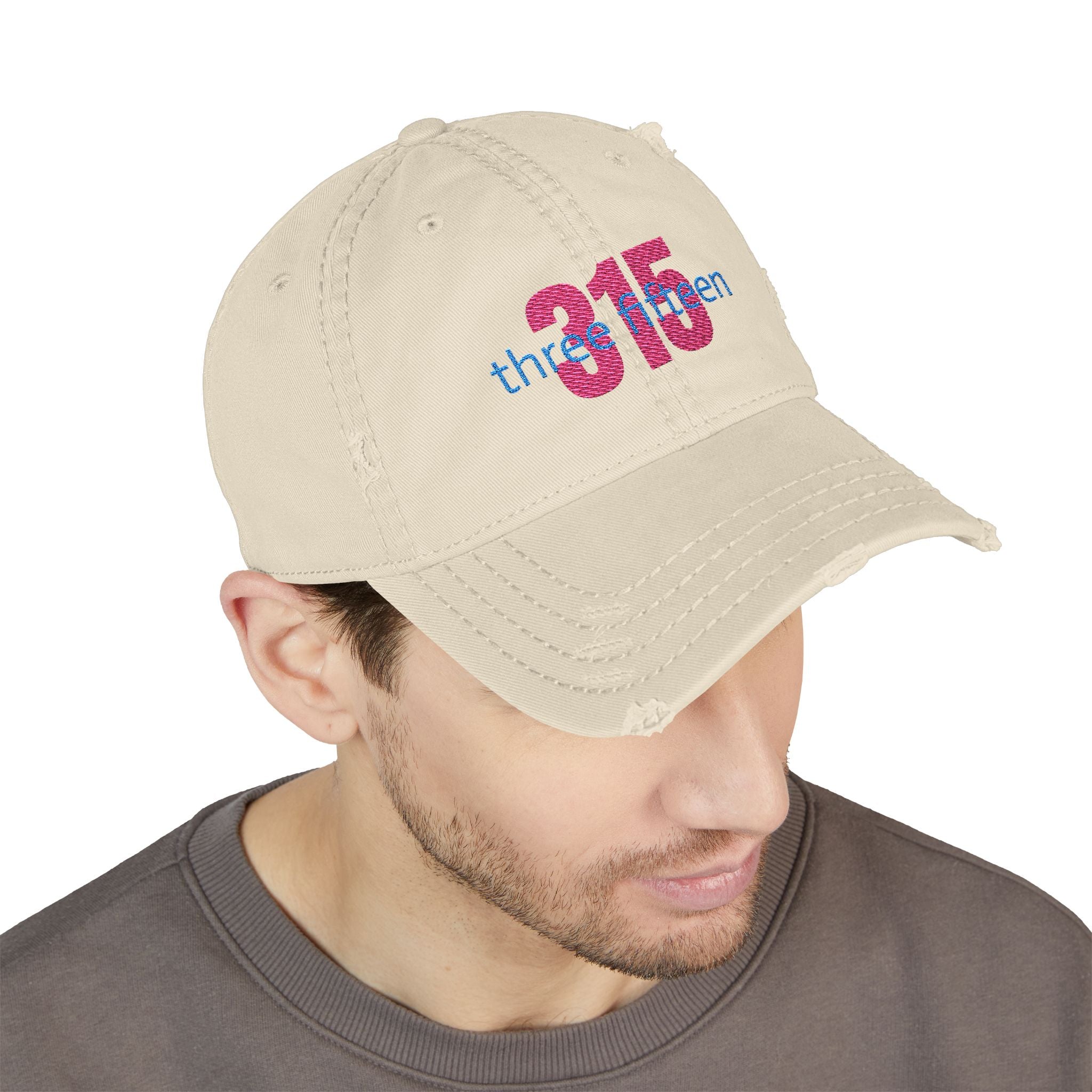 3 - Hat Distressed Embroidered Bold 315 Dad Hat - Casual Chic Accessory