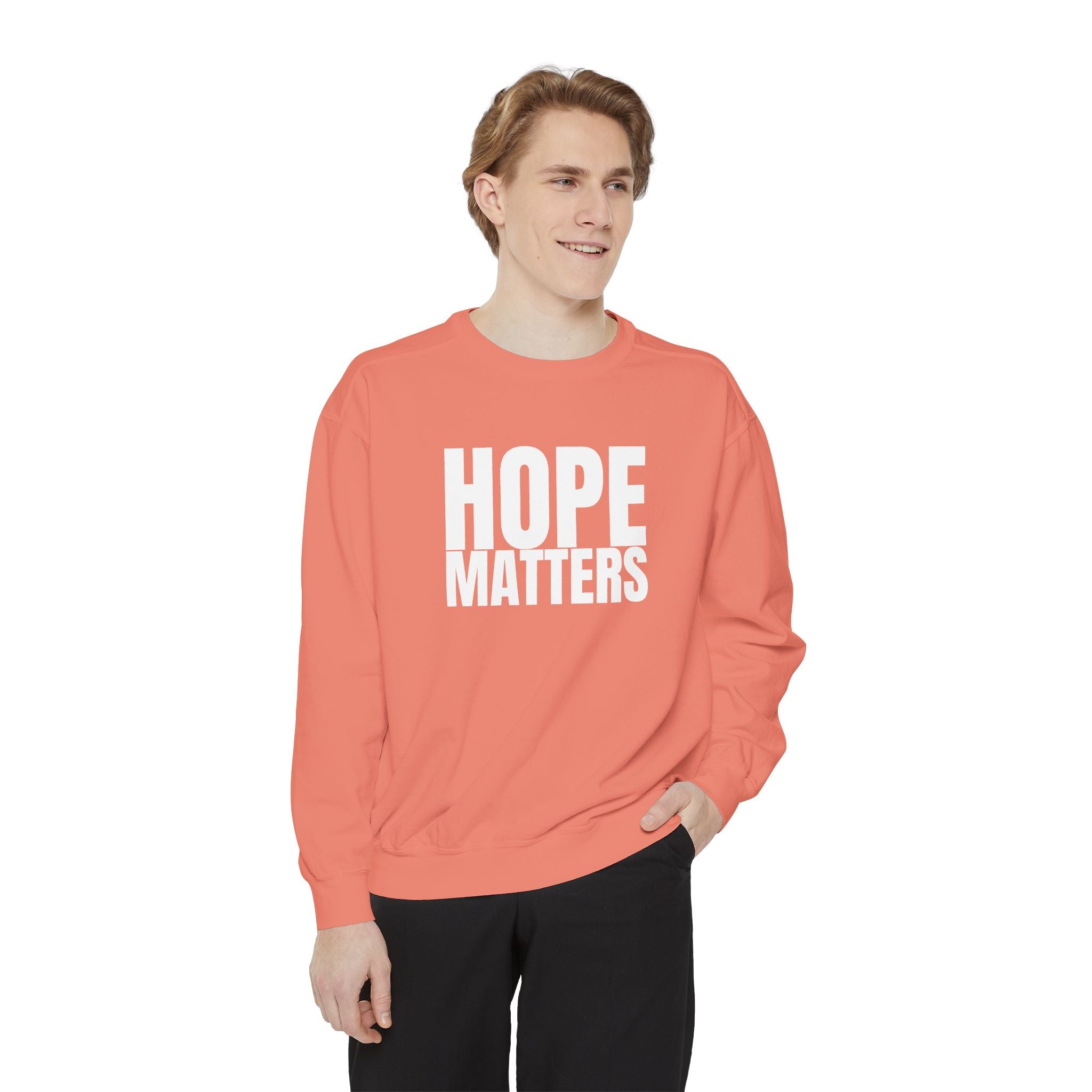Hope Matters Multi Color Cozy Unisex Garment-Dyed Sweatshirt for Everyday Comfort