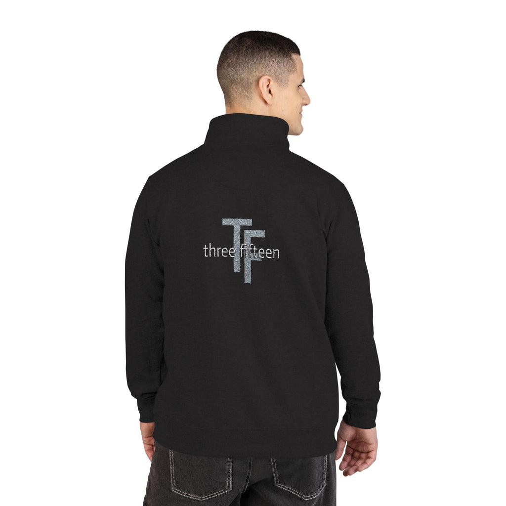 17 - TF Three Fifteen - Embroidered Hope 35 Fleece Pullover — Lightweight Quarter‑Zip Sweatshirt
