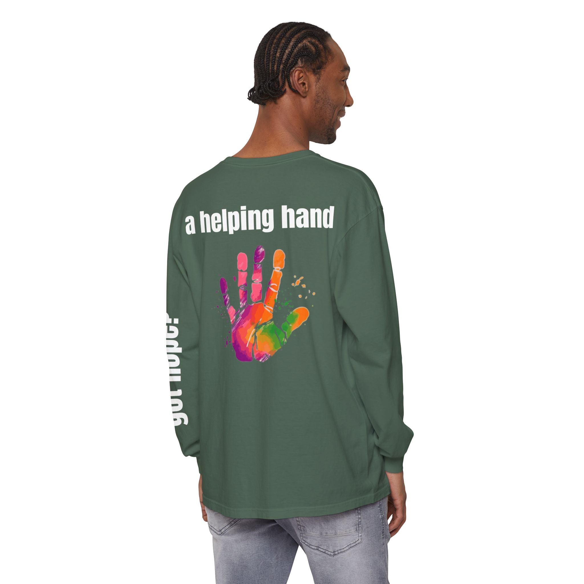 315 A Helping Hand Unisex Long Sleeve T-Shirt - Inspirational Casual Wear