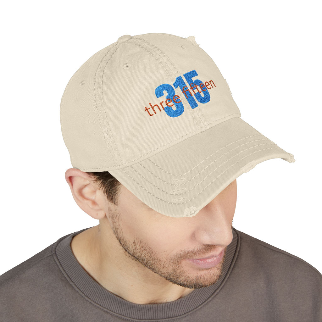3 - Hat Distressed Embroidered Bold 315 Dad Hat - Casual Chic Accessory