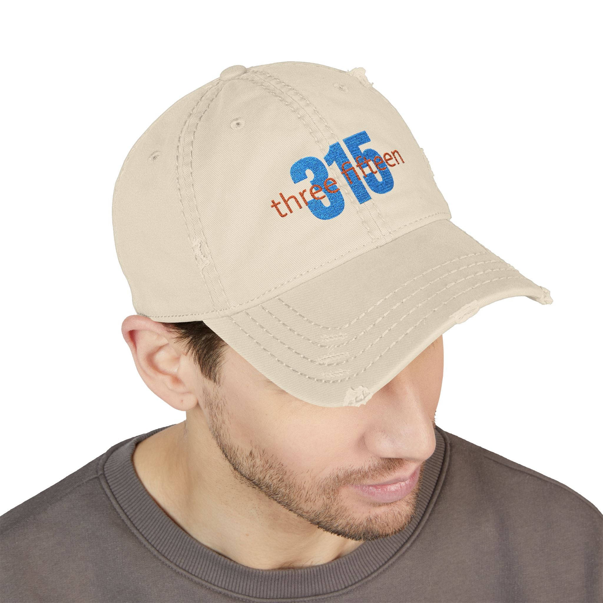 3 - Hat Distressed Embroidered Bold 315 Dad Hat - Casual Chic Accessory