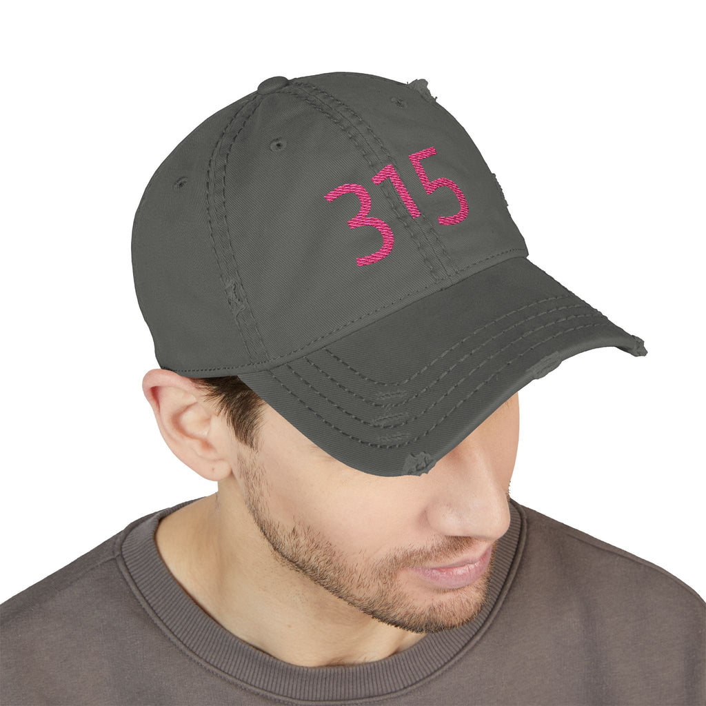 3 - Hat Distressed Embroidered Oversized 315 Dad Hat - Casual Chic Accessory
