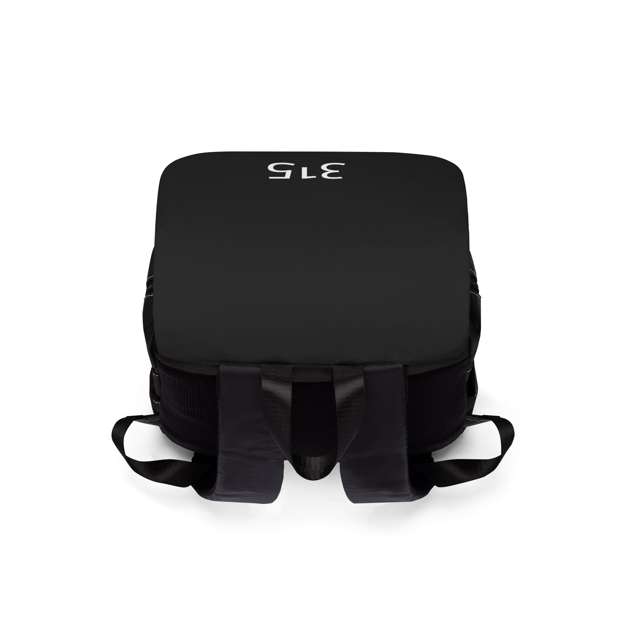 315 Number Casual Backpack — Minimalist Black Shoulder Bag