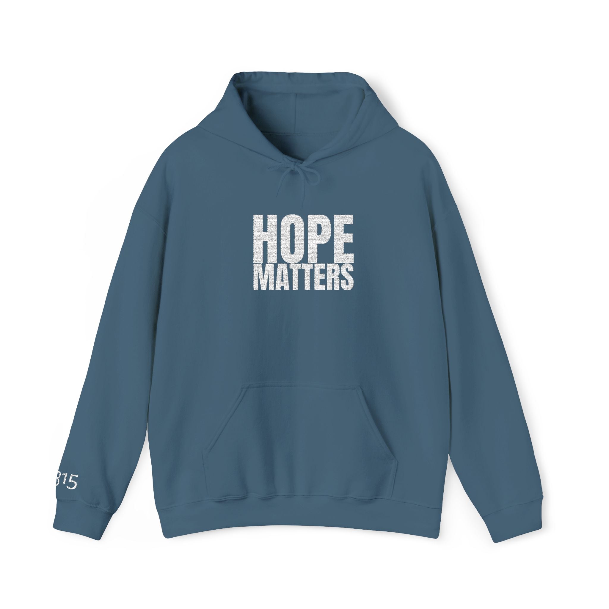 Multi Color - Hope Matters - Hoodie — Minimal Black Square Anchor Logo Pullover