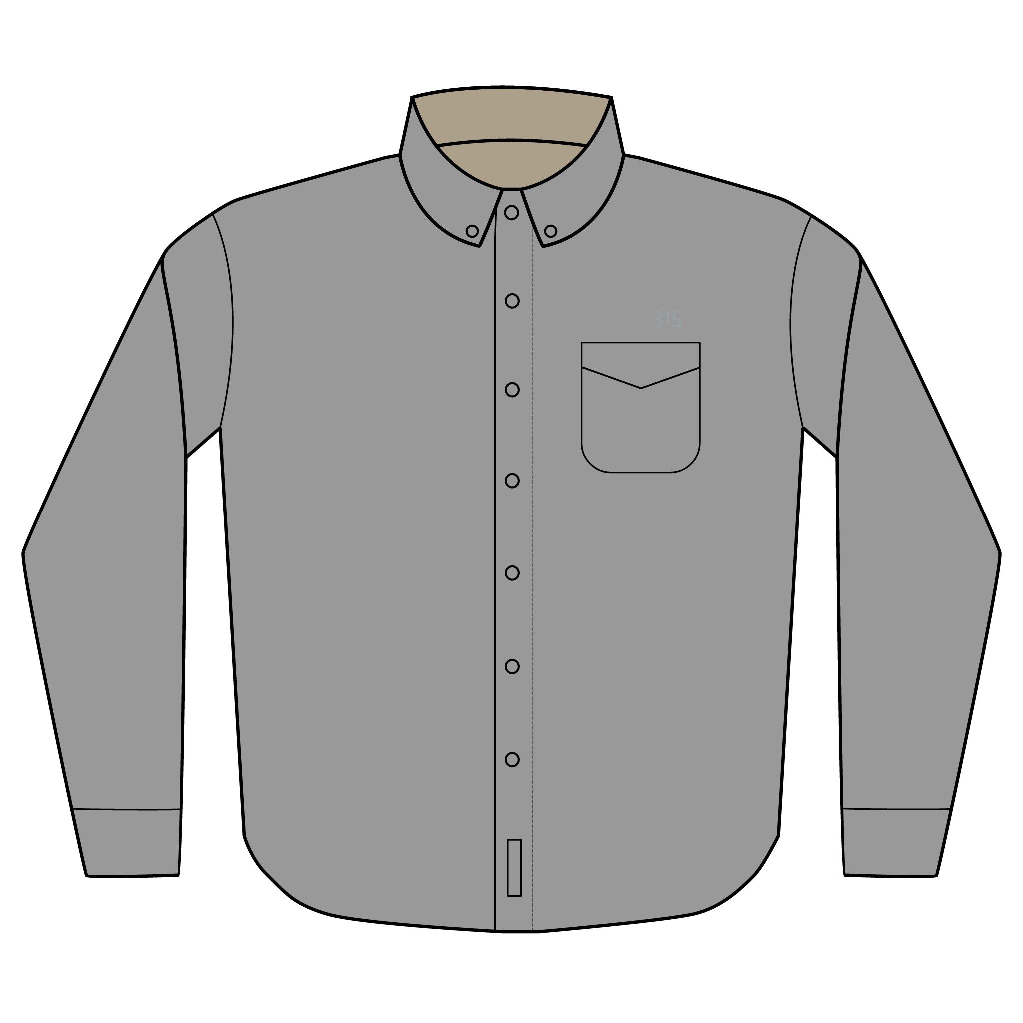 14 - Dress Shirt - Multi Color Embroidered Unisex Long Sleeve Shirt