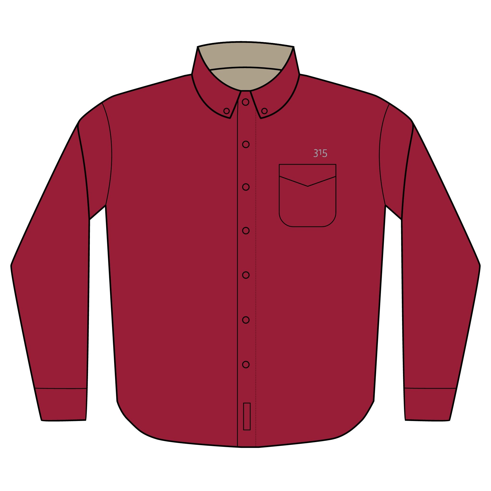 14 - Dress Shirt - Multi Color Embroidered Unisex Long Sleeve Shirt