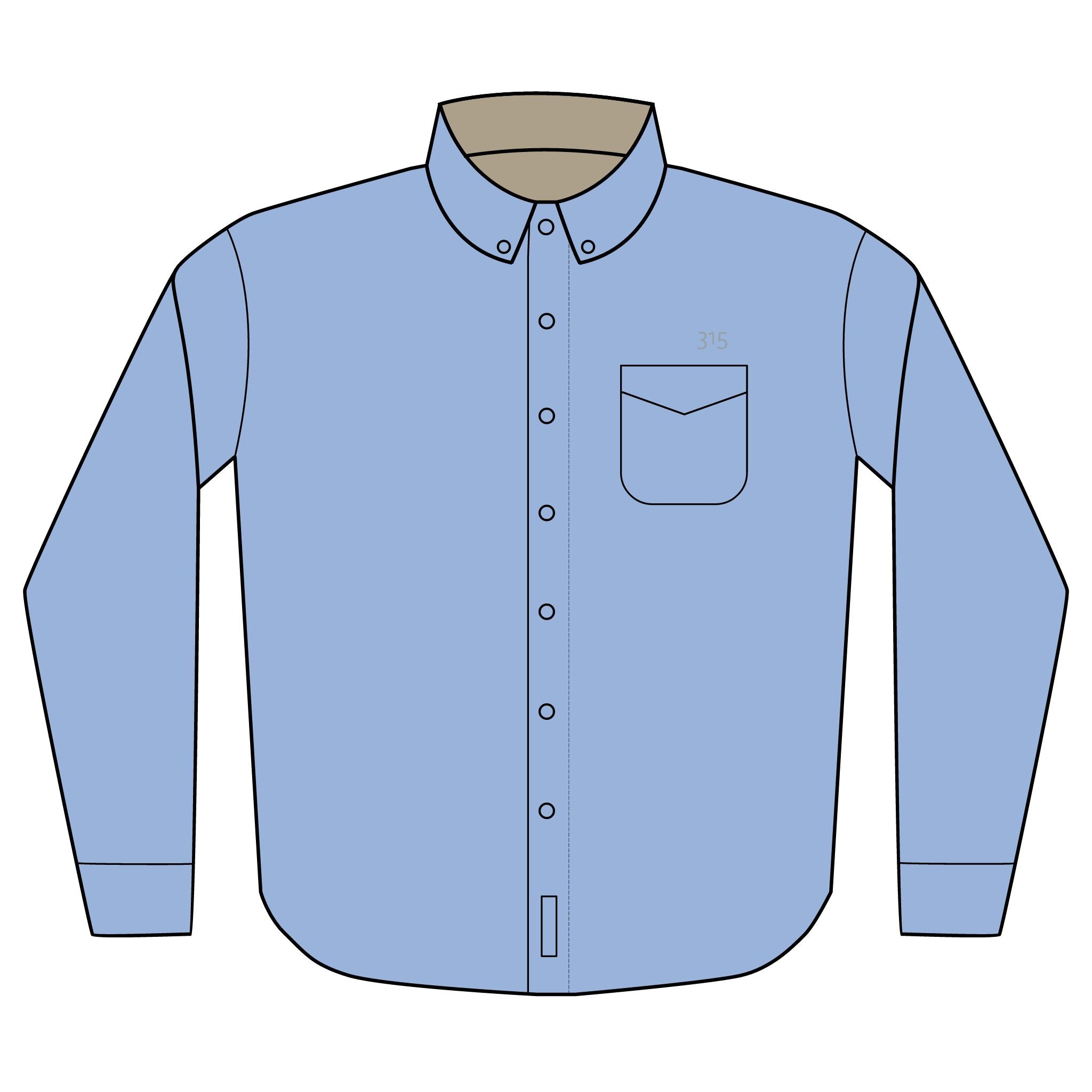 14 - Dress Shirt - Multi Color Embroidered Unisex Long Sleeve Shirt