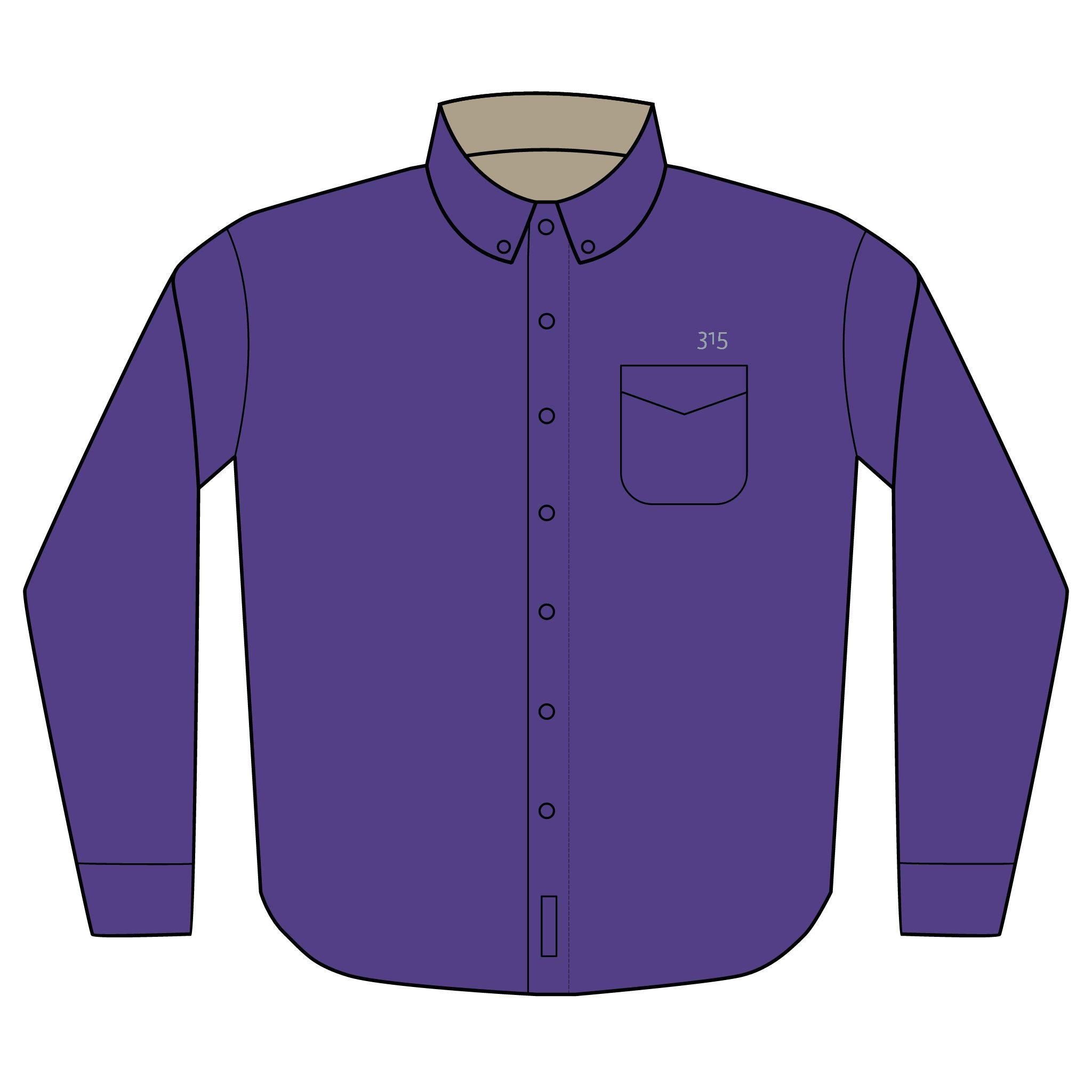 14 - Dress Shirt - Multi Color Embroidered Unisex Long Sleeve Shirt