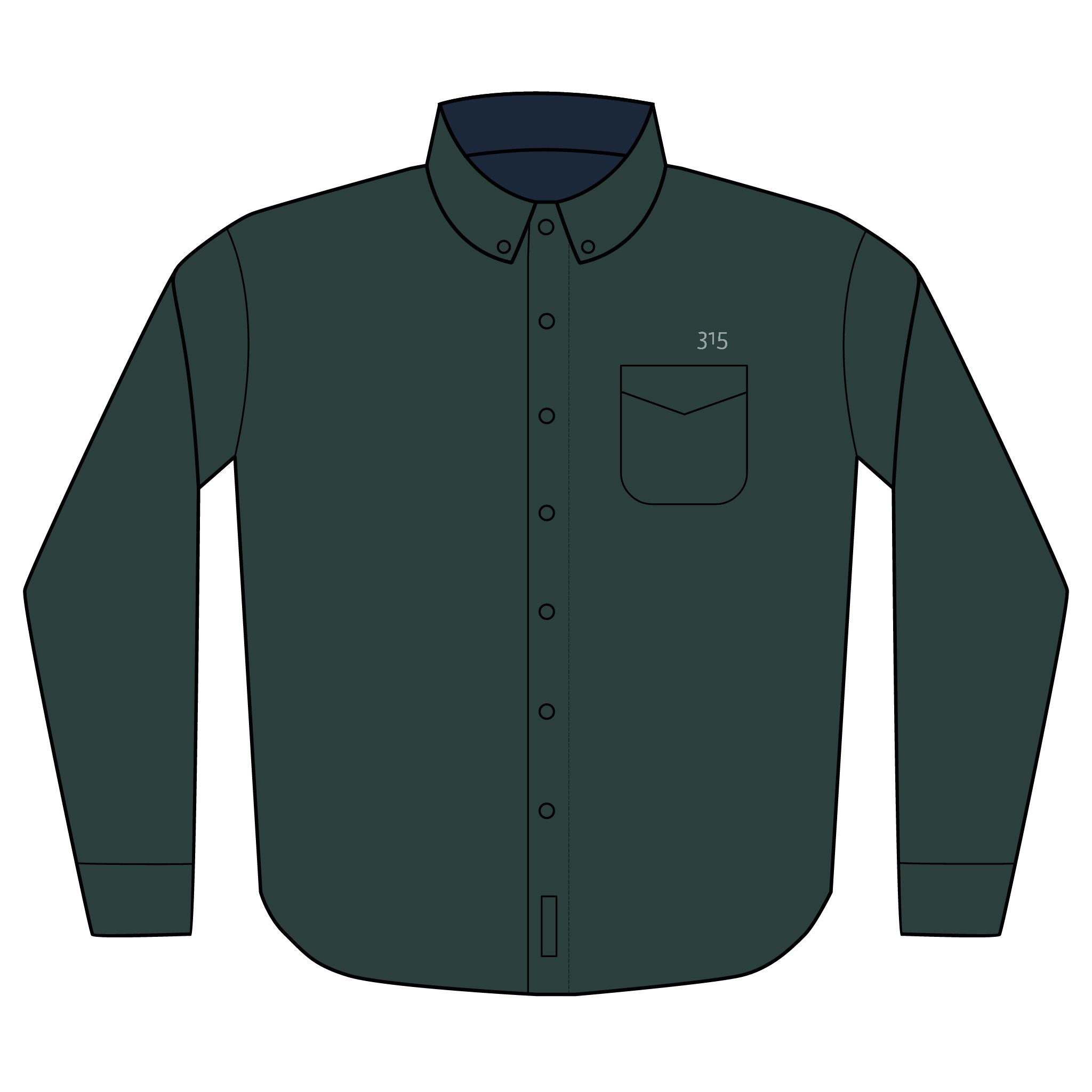 14 - Dress Shirt - Multi Color Embroidered Unisex Long Sleeve Shirt