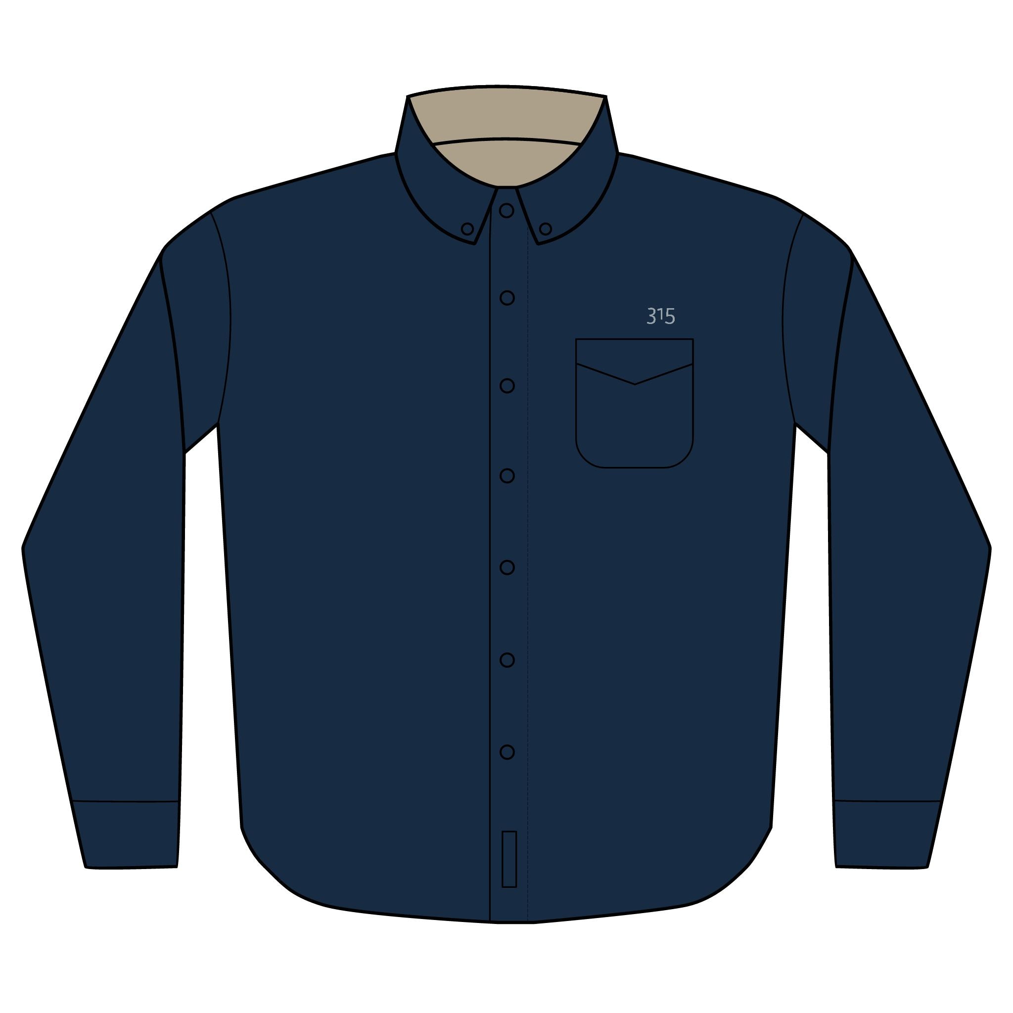 14 - Dress Shirt - Multi Color Embroidered Unisex Long Sleeve Shirt