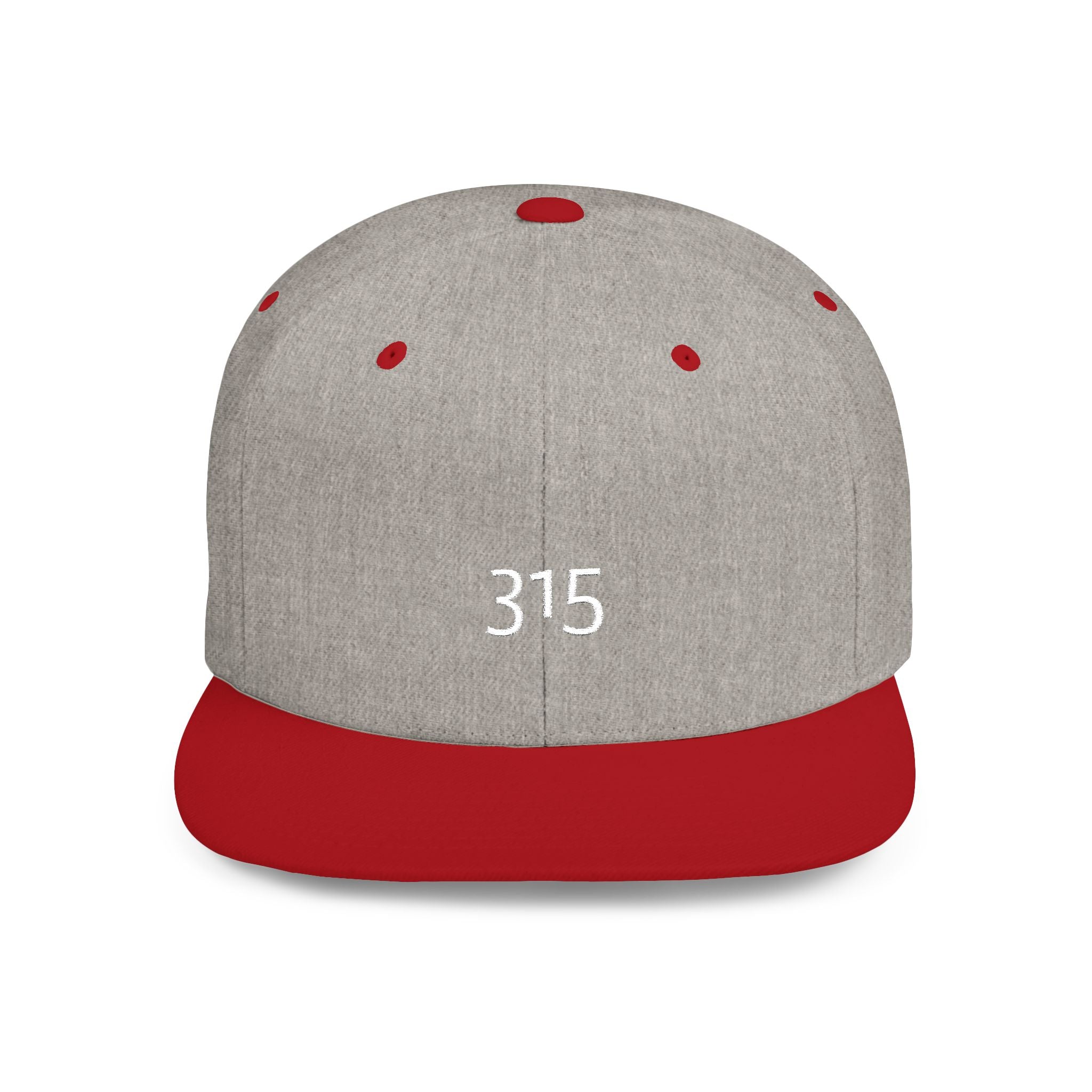 Custom White Flat Bill Snapback Hat with 315 Design