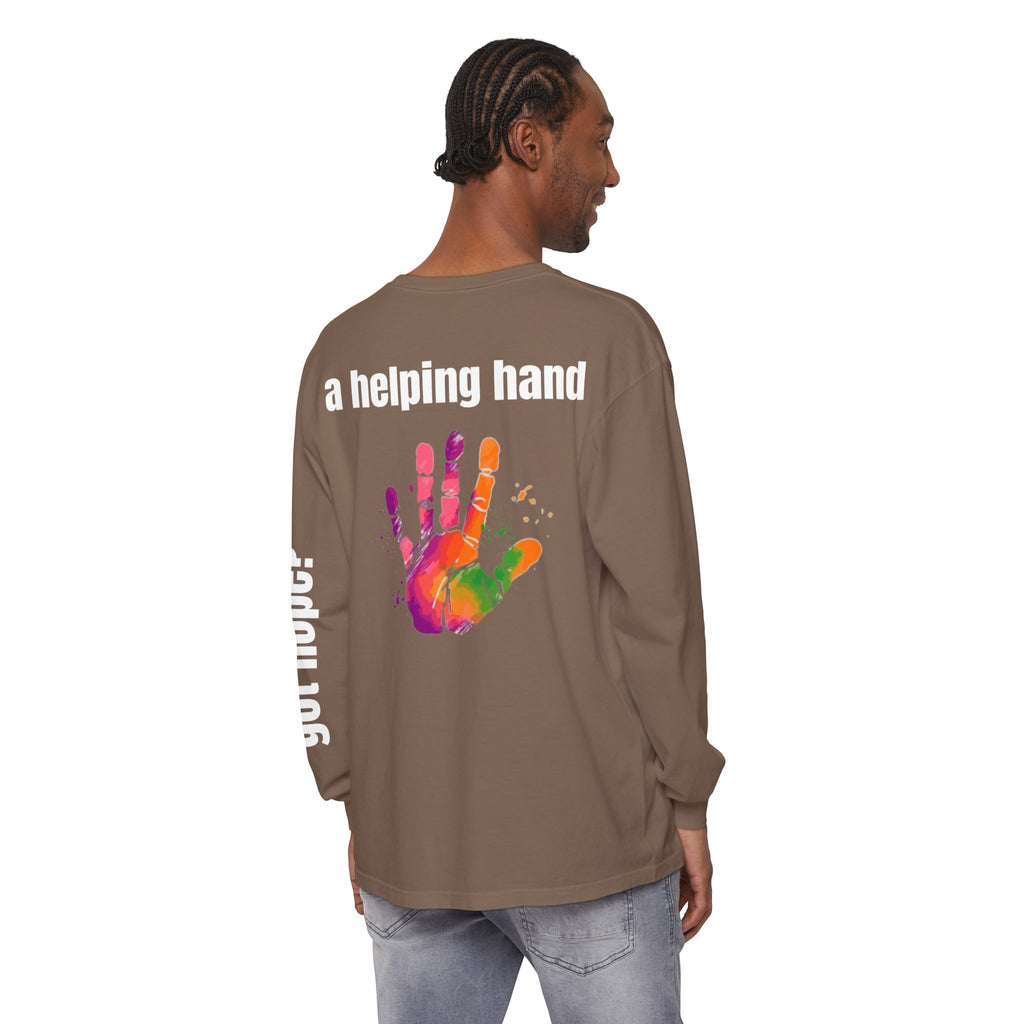 315 A Helping Hand Unisex Long Sleeve T-Shirt - Inspirational Casual Wear