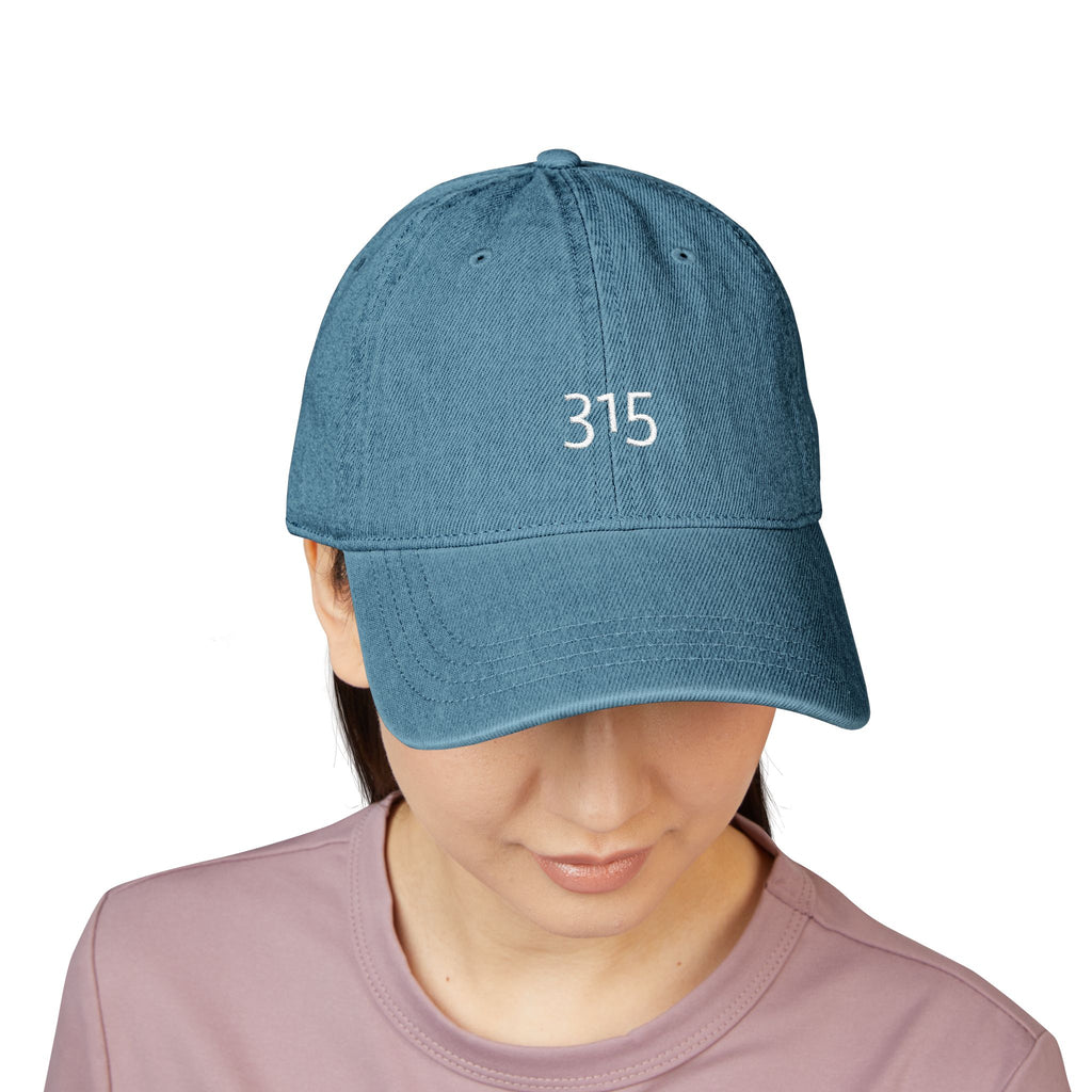 3 - Hat - 315 - Stylish Embroidered Denim Hat with 315 Design