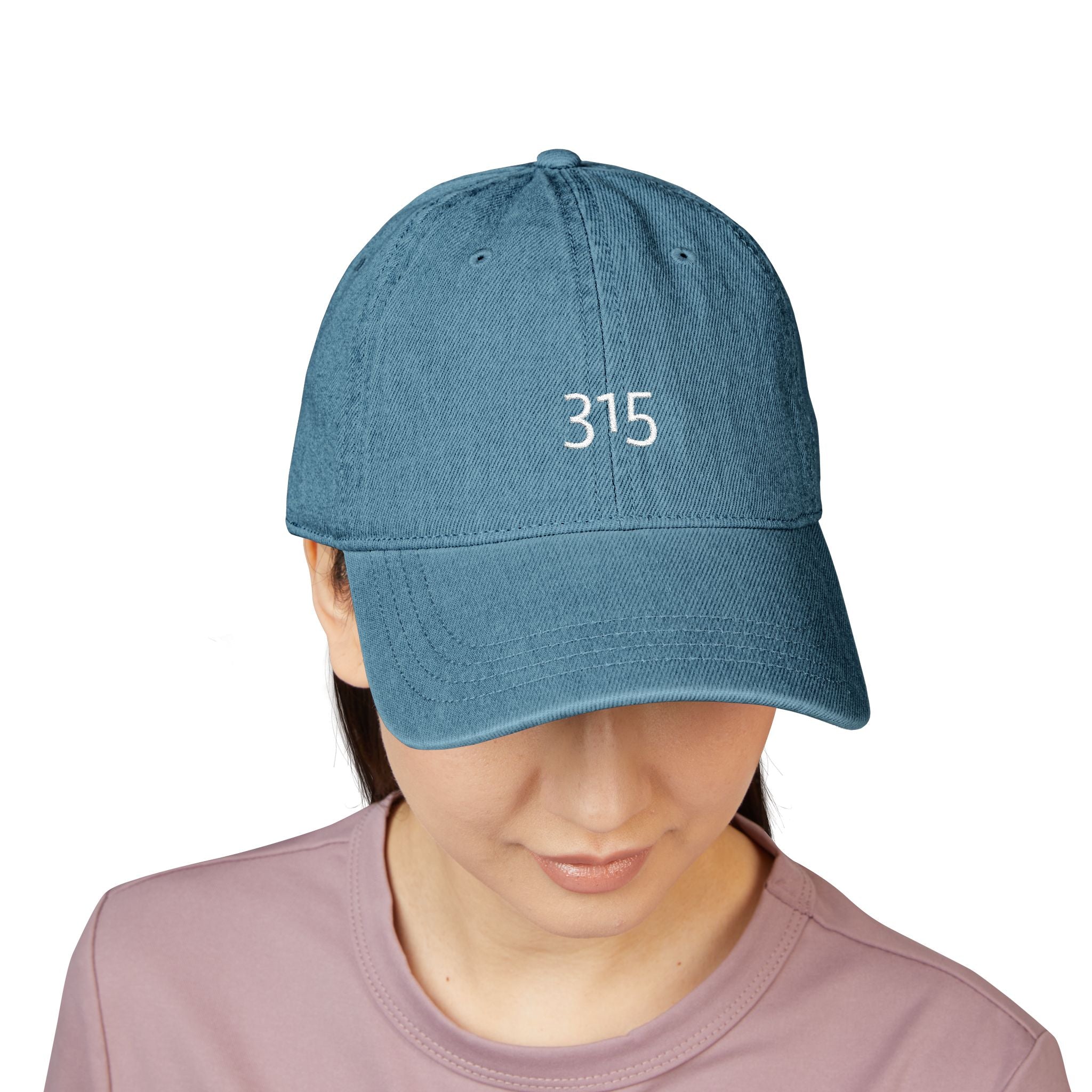 3 - Hat - 315 - Stylish Embroidered Denim Hat with 315 Design
