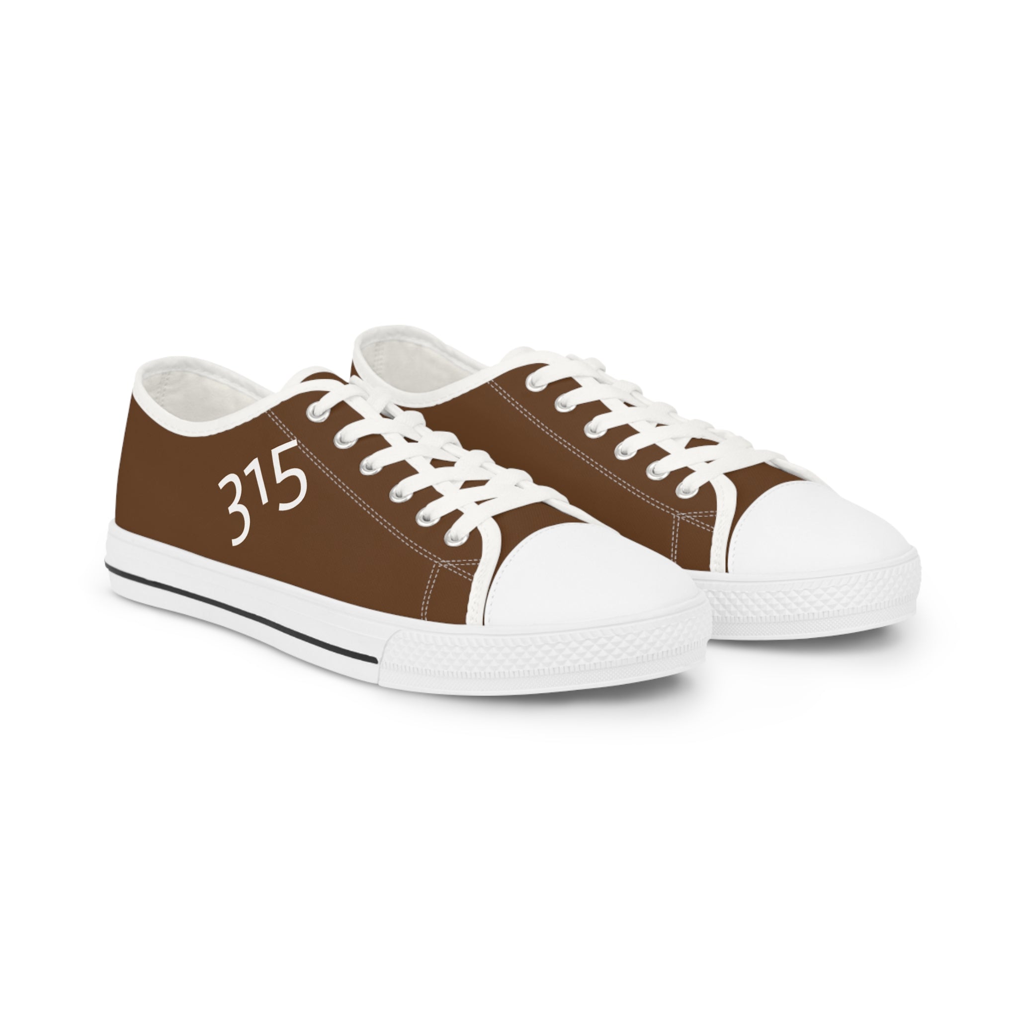 31 - Men's Low Top Sneakers — Minimal Grey Canvas Shoes with '315' Side Graphic