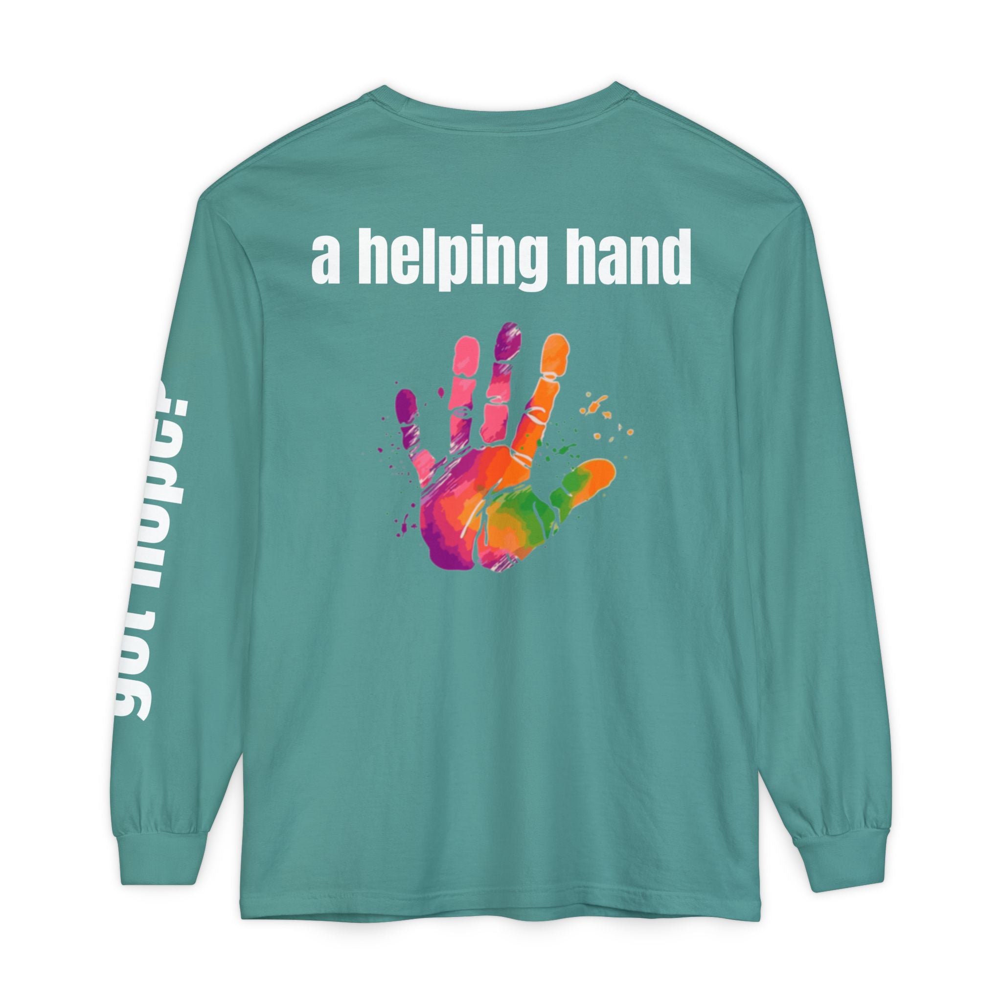 315 A Helping Hand Unisex Long Sleeve T-Shirt - Inspirational Casual Wear