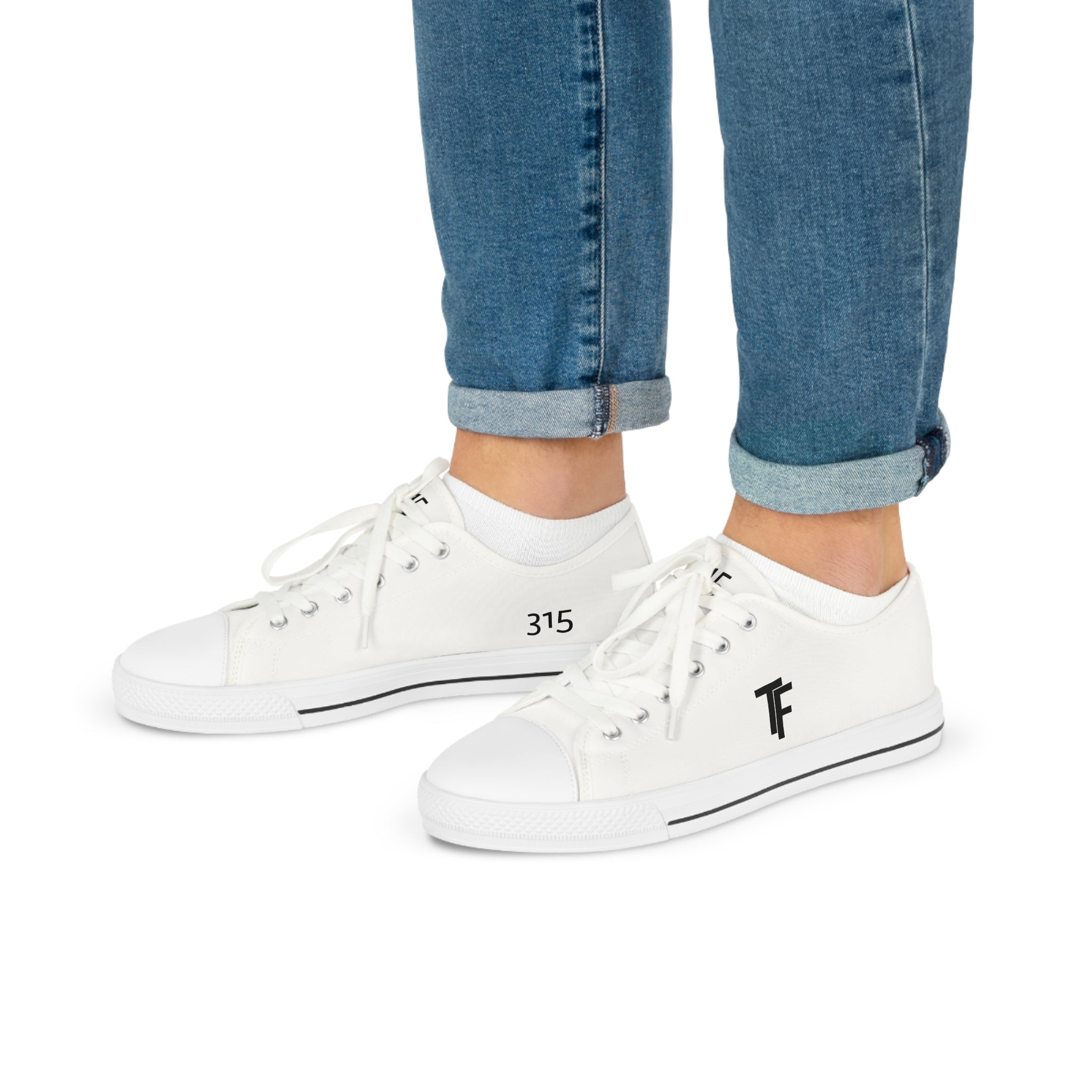 31 - Men's Low Top Sneakers TF — Minimal Grey Canvas Shoes with '315' Side Graphic