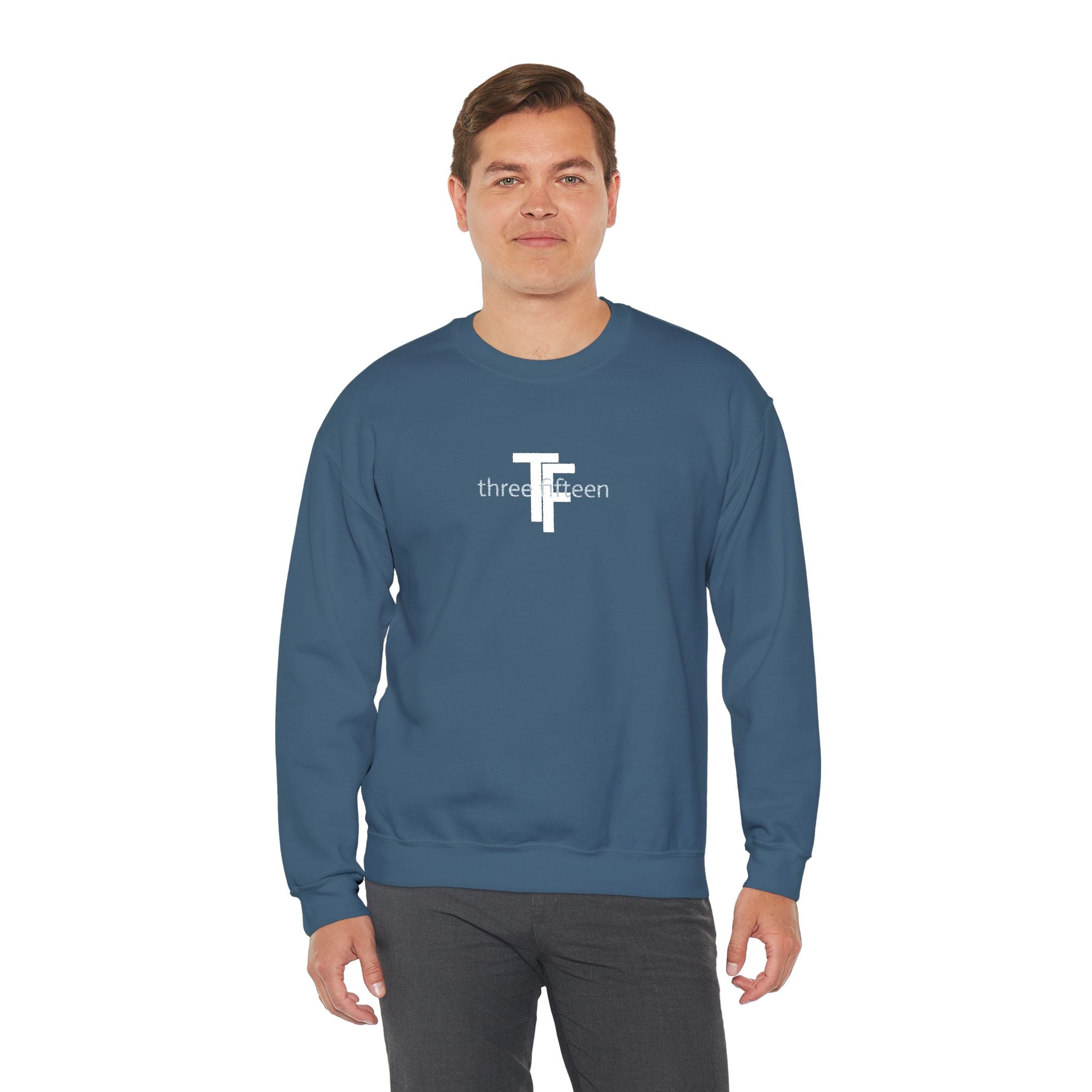 15 - TF Three Fifteen Embroidered Crewneck Sweatshirt — Minimal Graphic Pullover