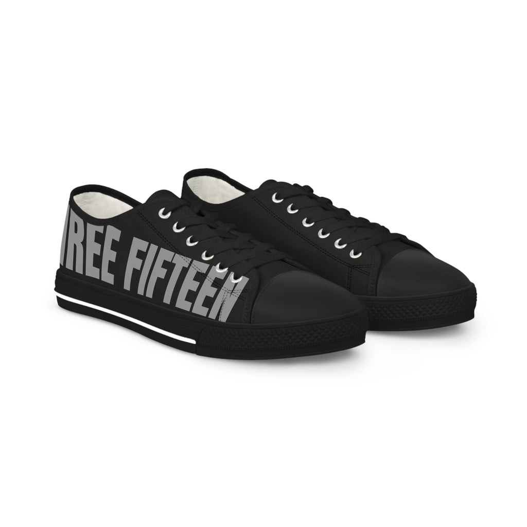 31 - Men’s Three Fifteen Full Black Low-Top Sneakers — Men's Casual Canvas Shoes